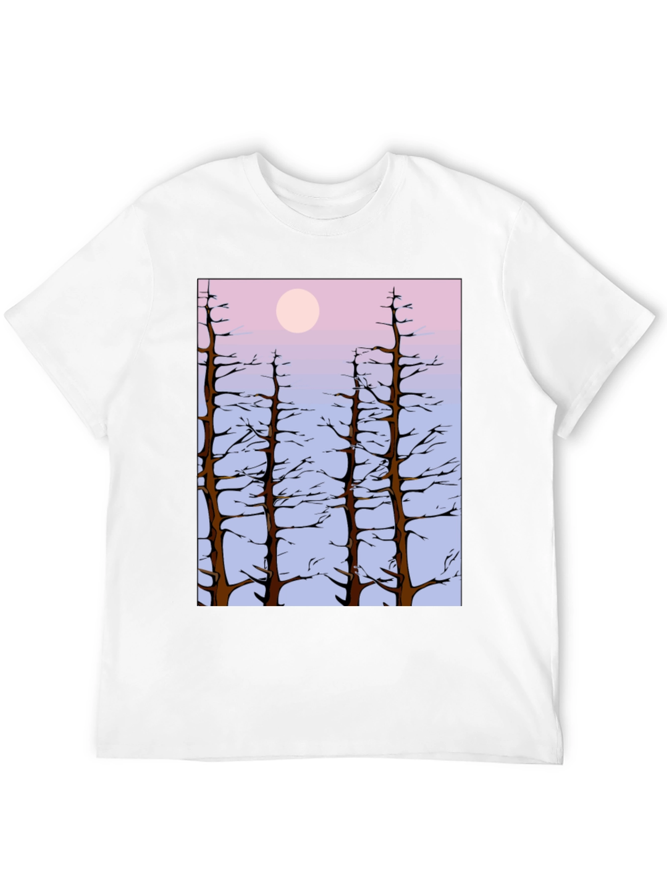 Nature Scene Tee: Trees & Moon T-Shirt
