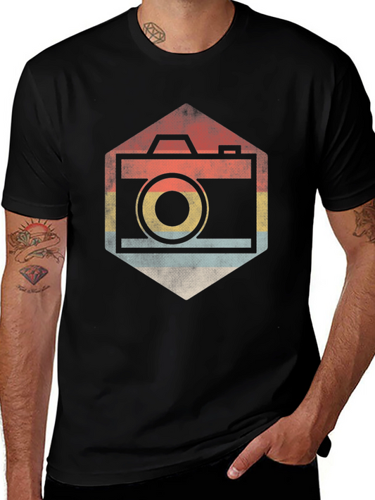 Vintage Camera Graphic Tee - Retro Style Shirt