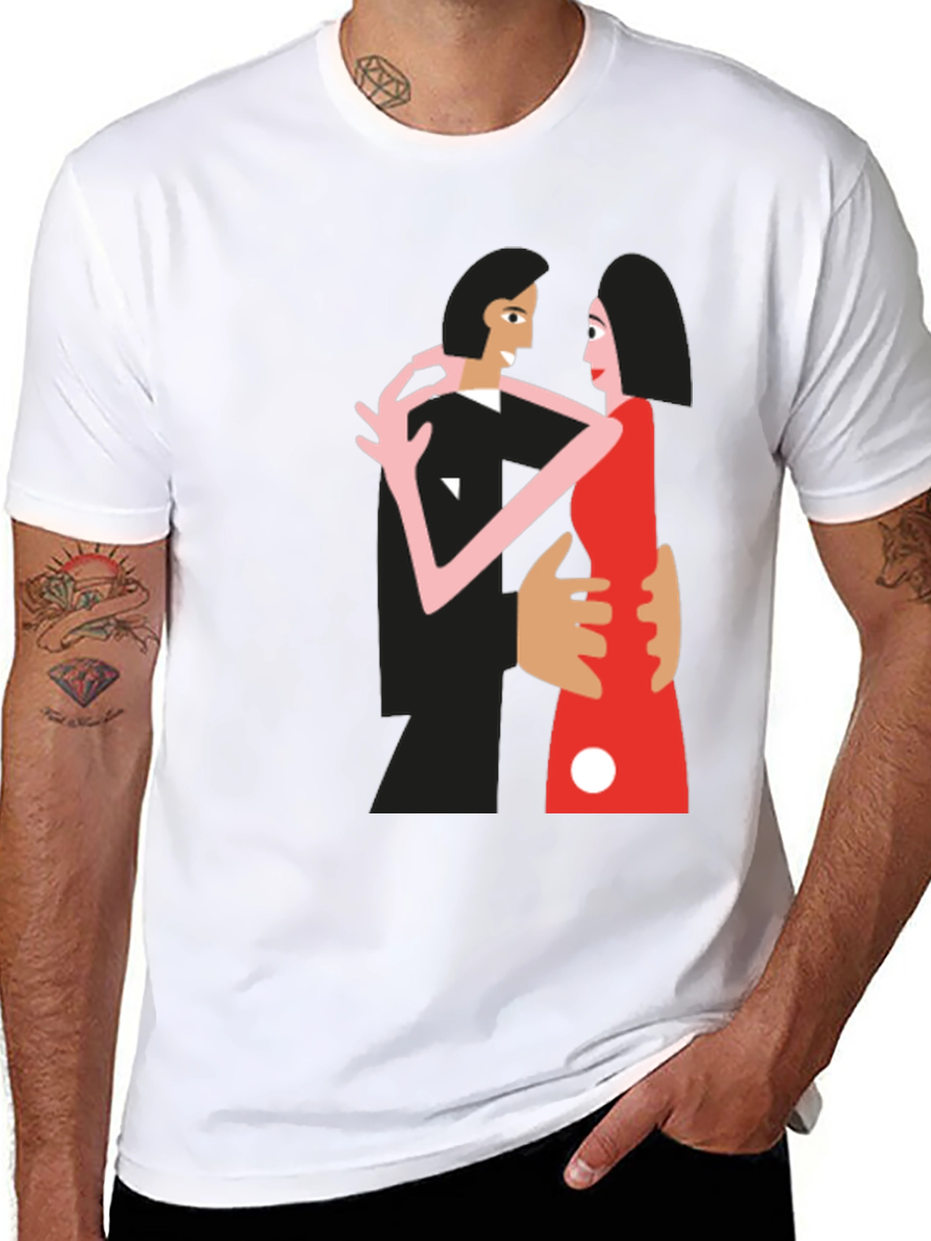 Stylish Tango Graphic Tee - Black