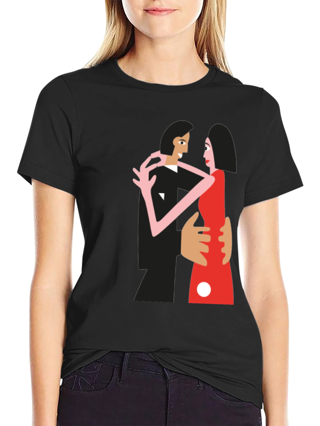 Stylish Tango Graphic Tee - Black