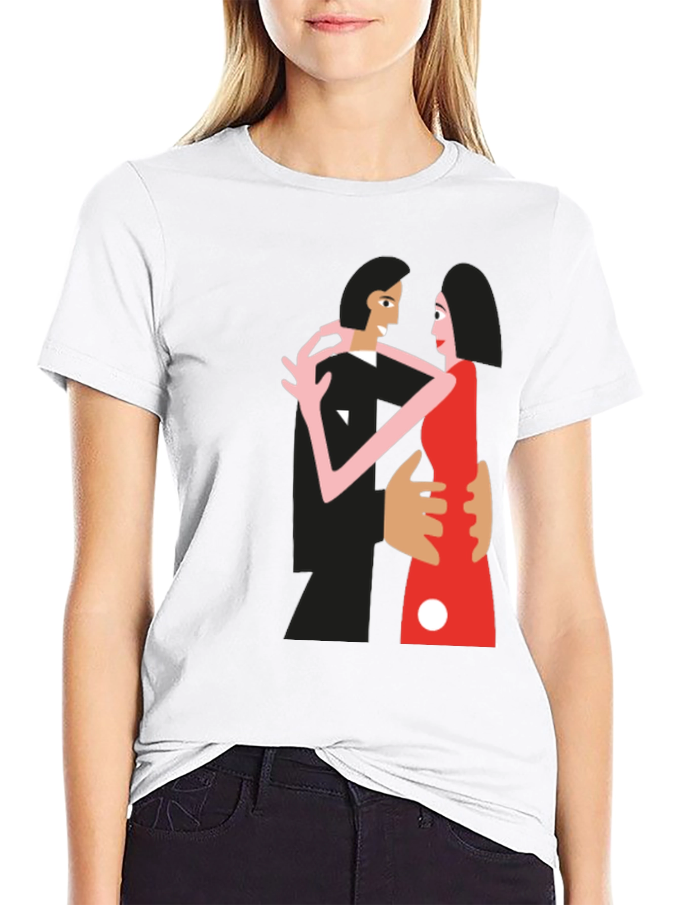 Stylish Tango Graphic Tee - Black