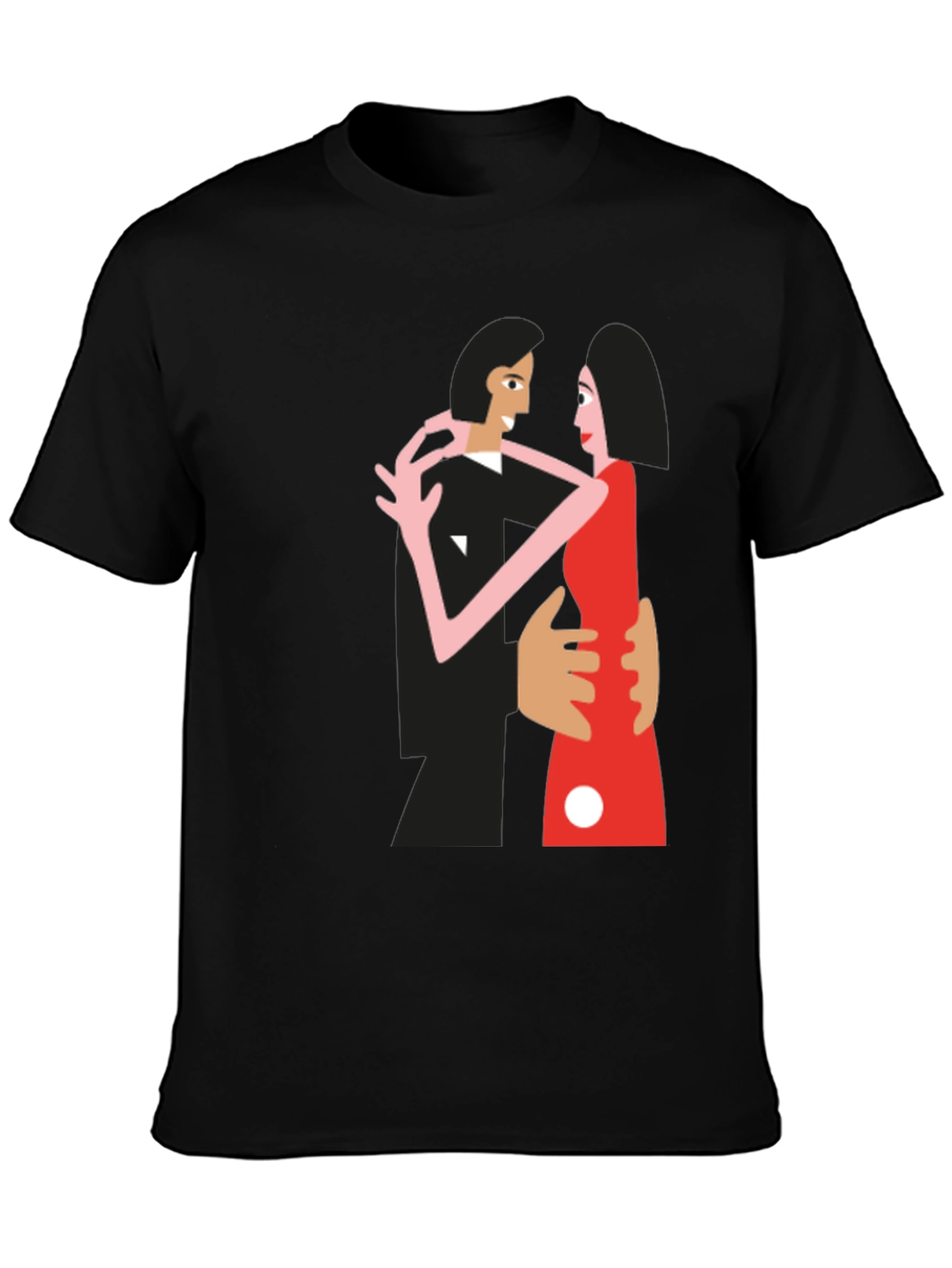 Stylish Tango Graphic Tee - Black