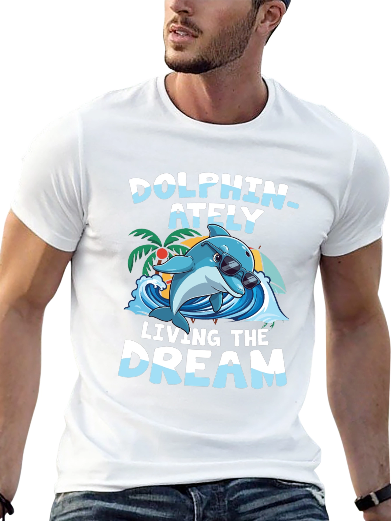 Dolphin-ately Living the Dream Graphic Tee