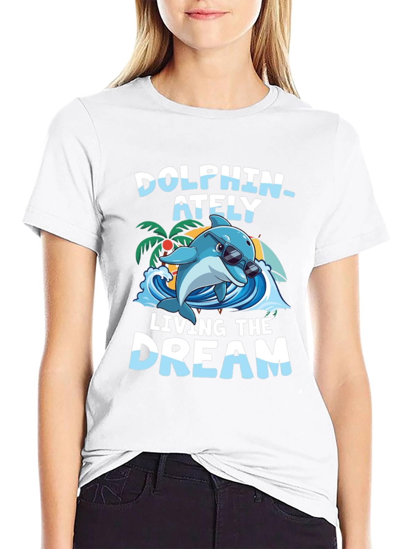 Dolphin-ately Living the Dream Graphic Tee