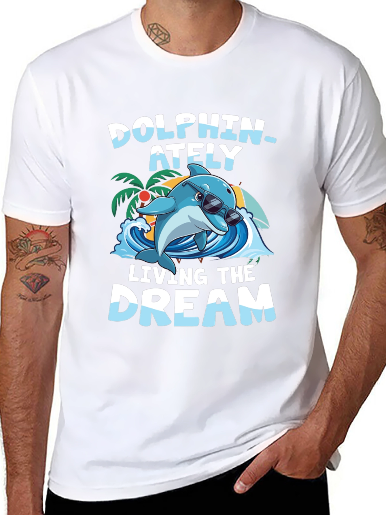 Dolphin-ately Living the Dream Graphic Tee