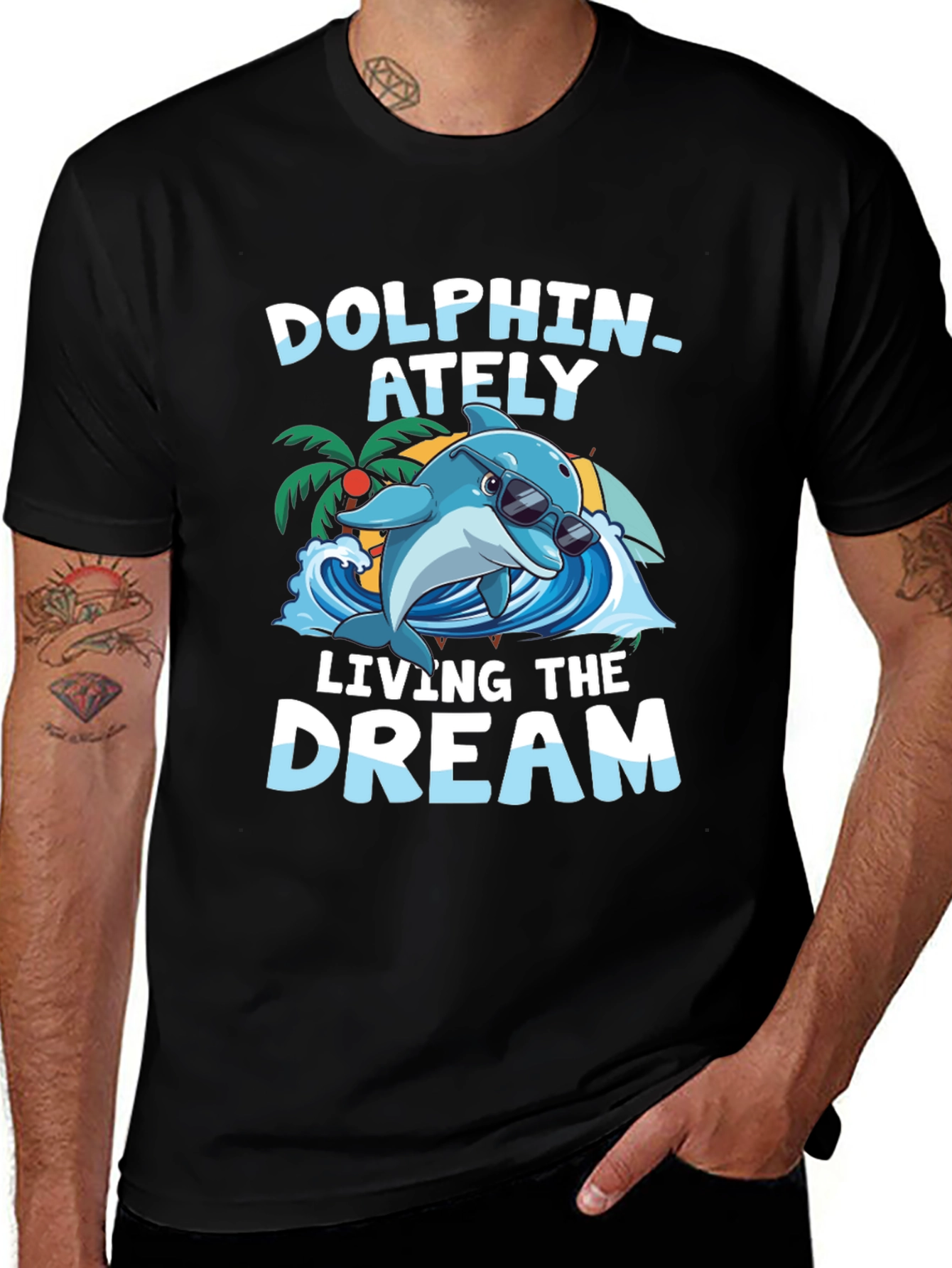 Dolphin-ately Living the Dream Graphic Tee
