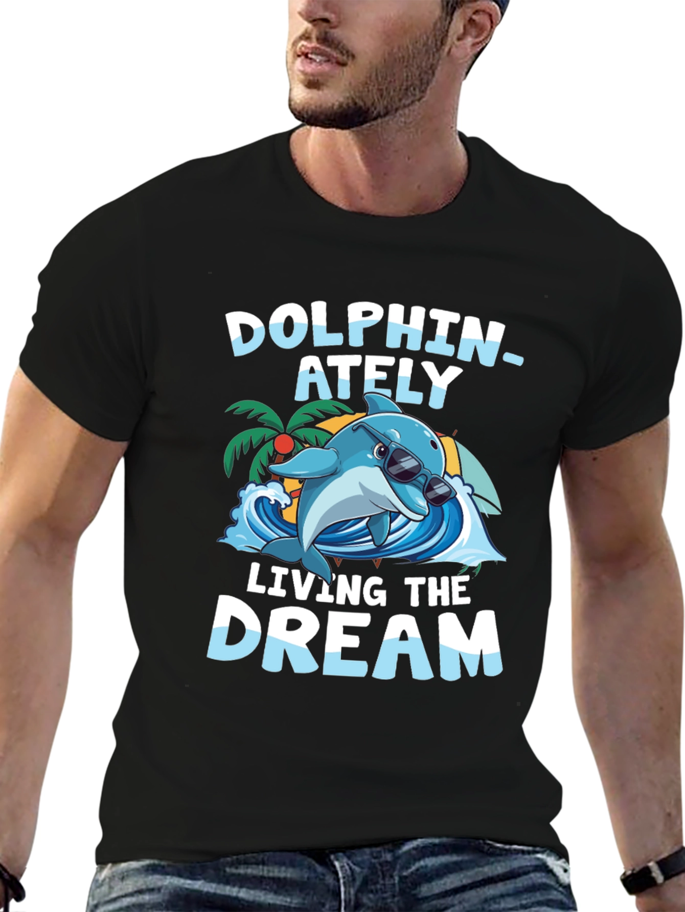 Dolphin-ately Living the Dream Graphic Tee