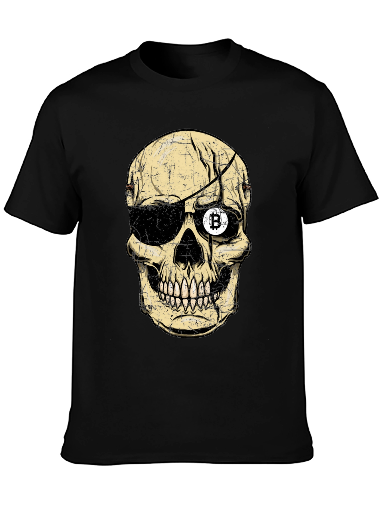 Bitcoin Pirate Skull Graphic T-Shirt