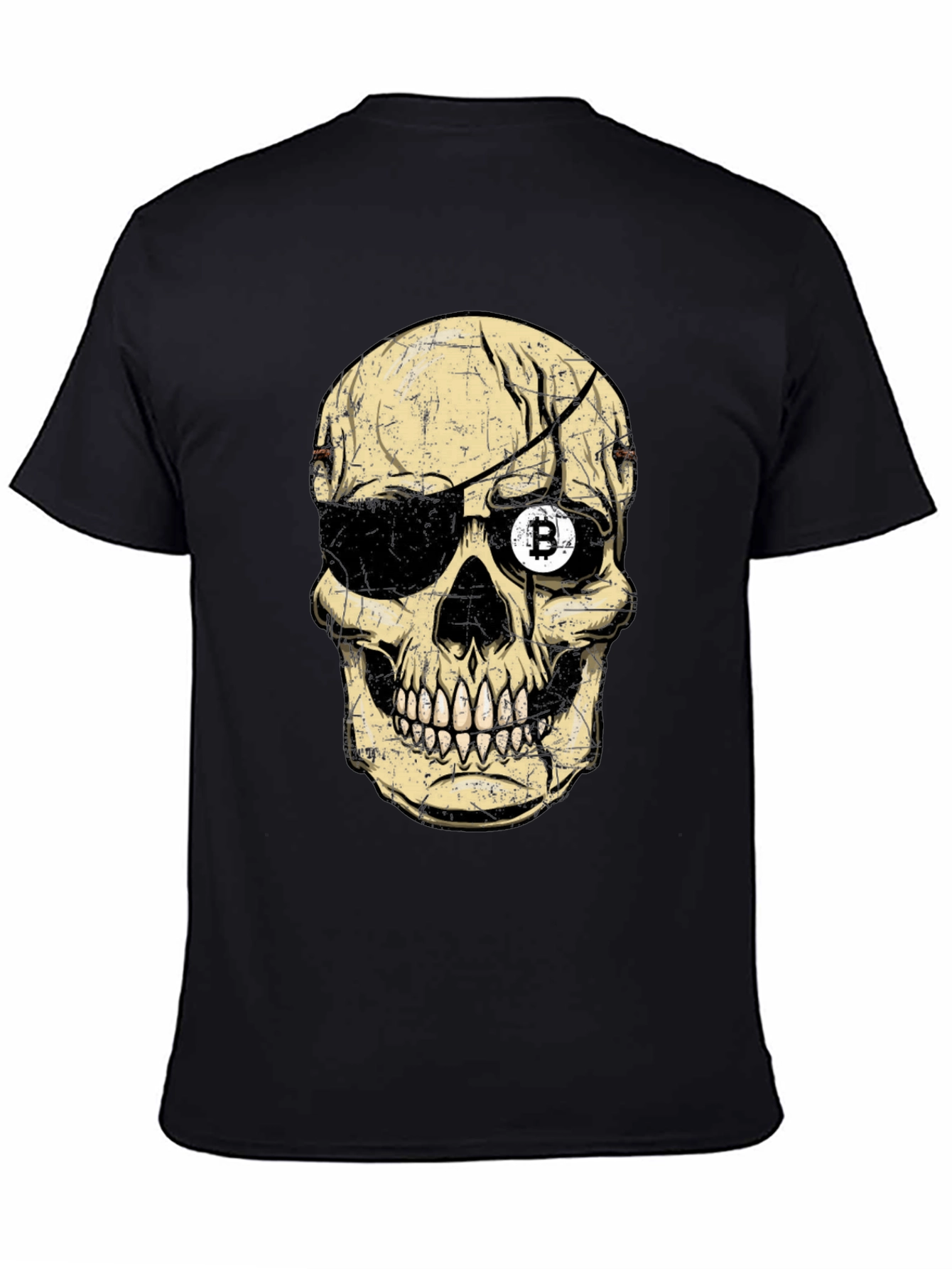 Bitcoin Pirate Skull Graphic T-Shirt