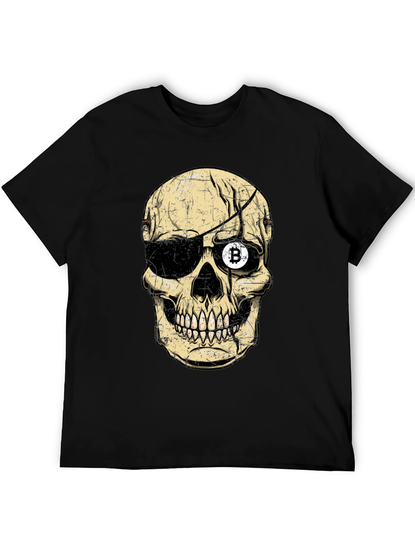 Bitcoin Pirate Skull Graphic T-Shirt