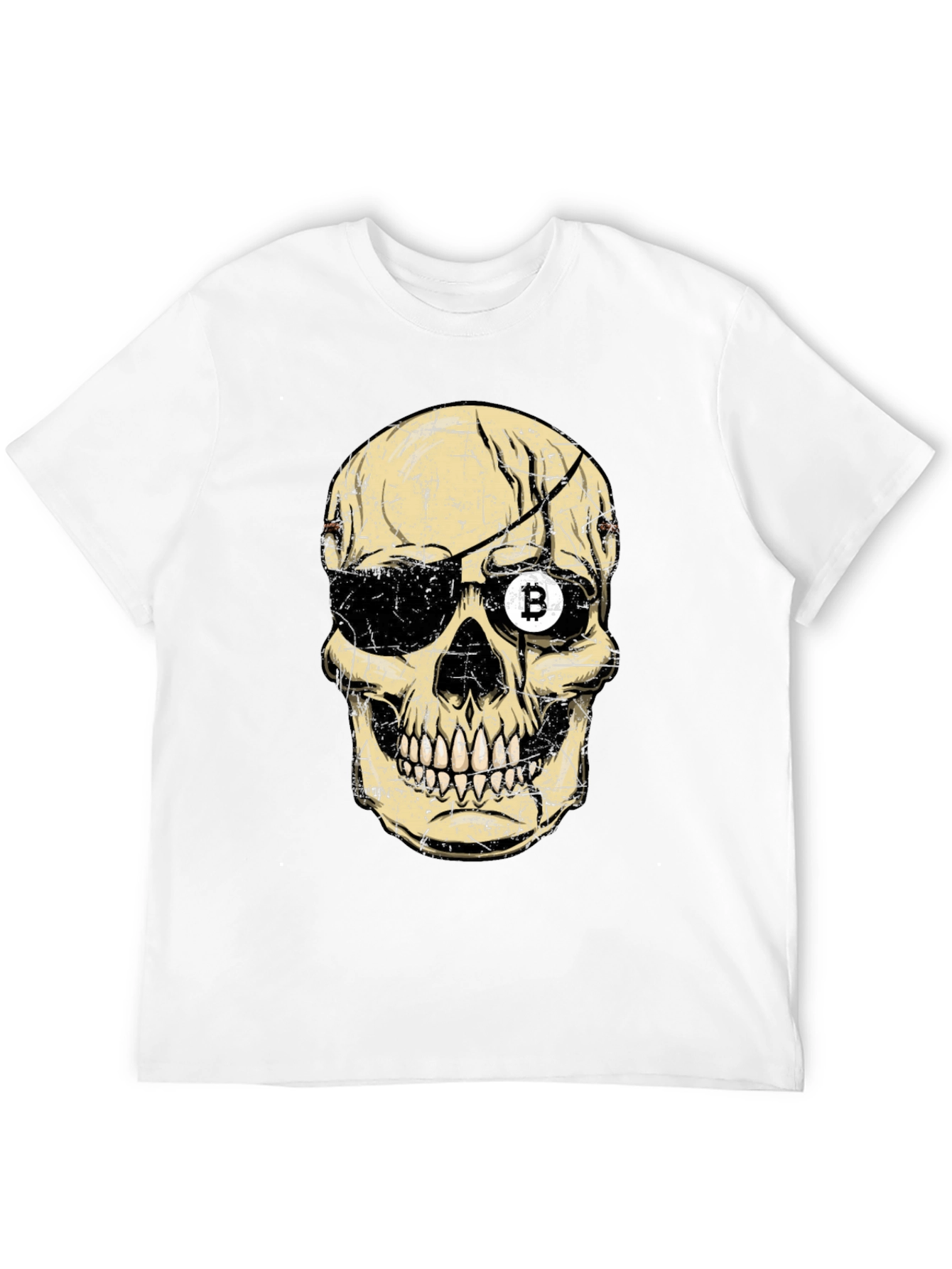Bitcoin Pirate Skull Graphic T-Shirt