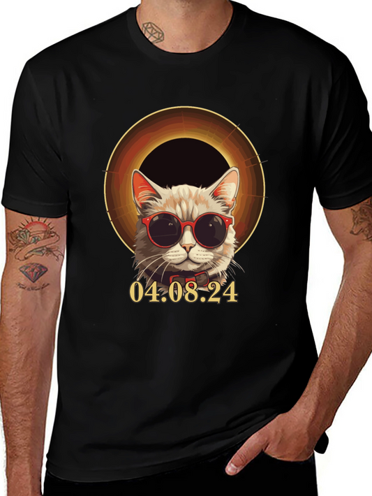 Cool Cat Solar Eclipse T-Shirt - August 4 2024