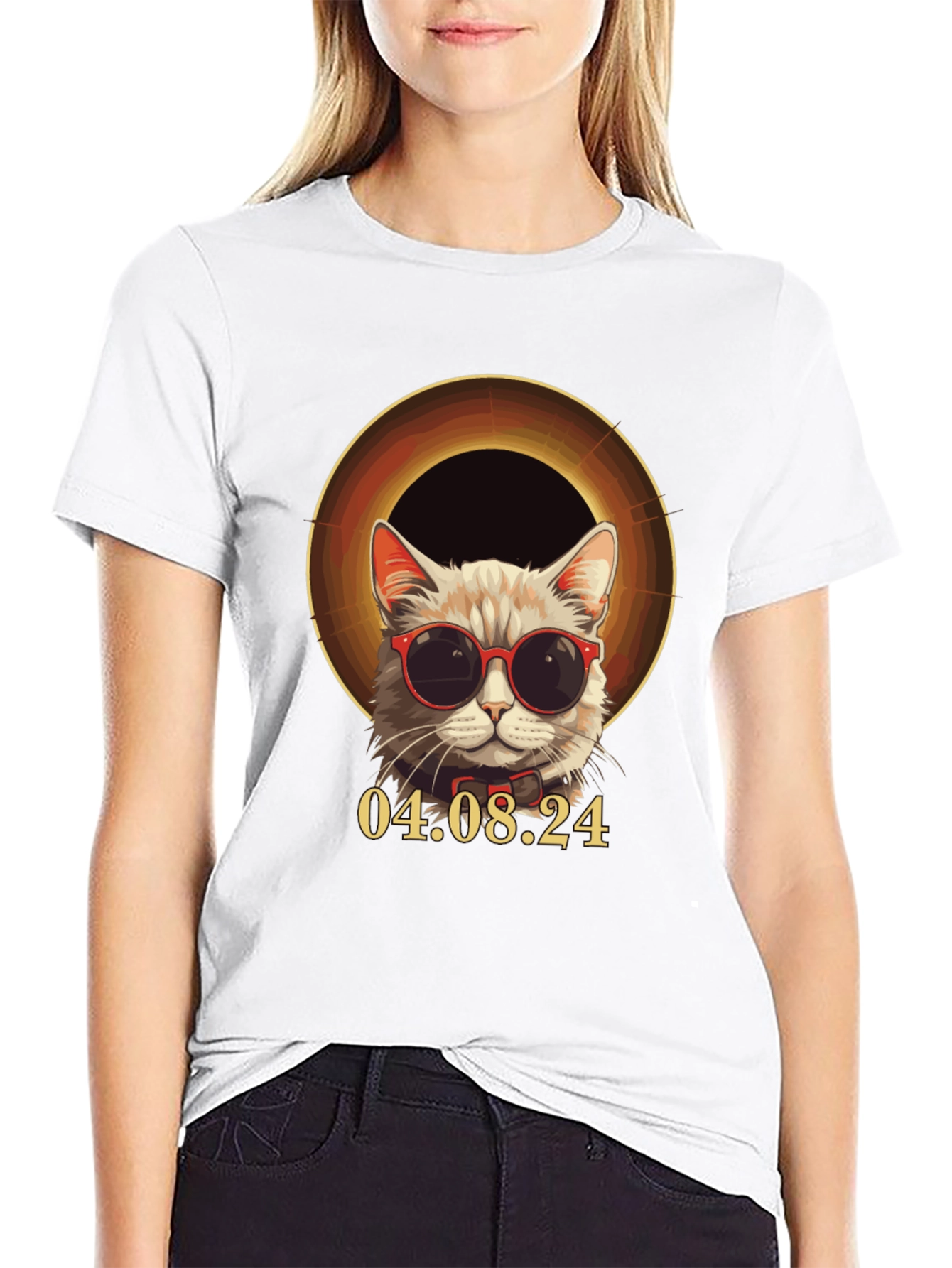 Cool Cat Solar Eclipse T-Shirt - August 4 2024