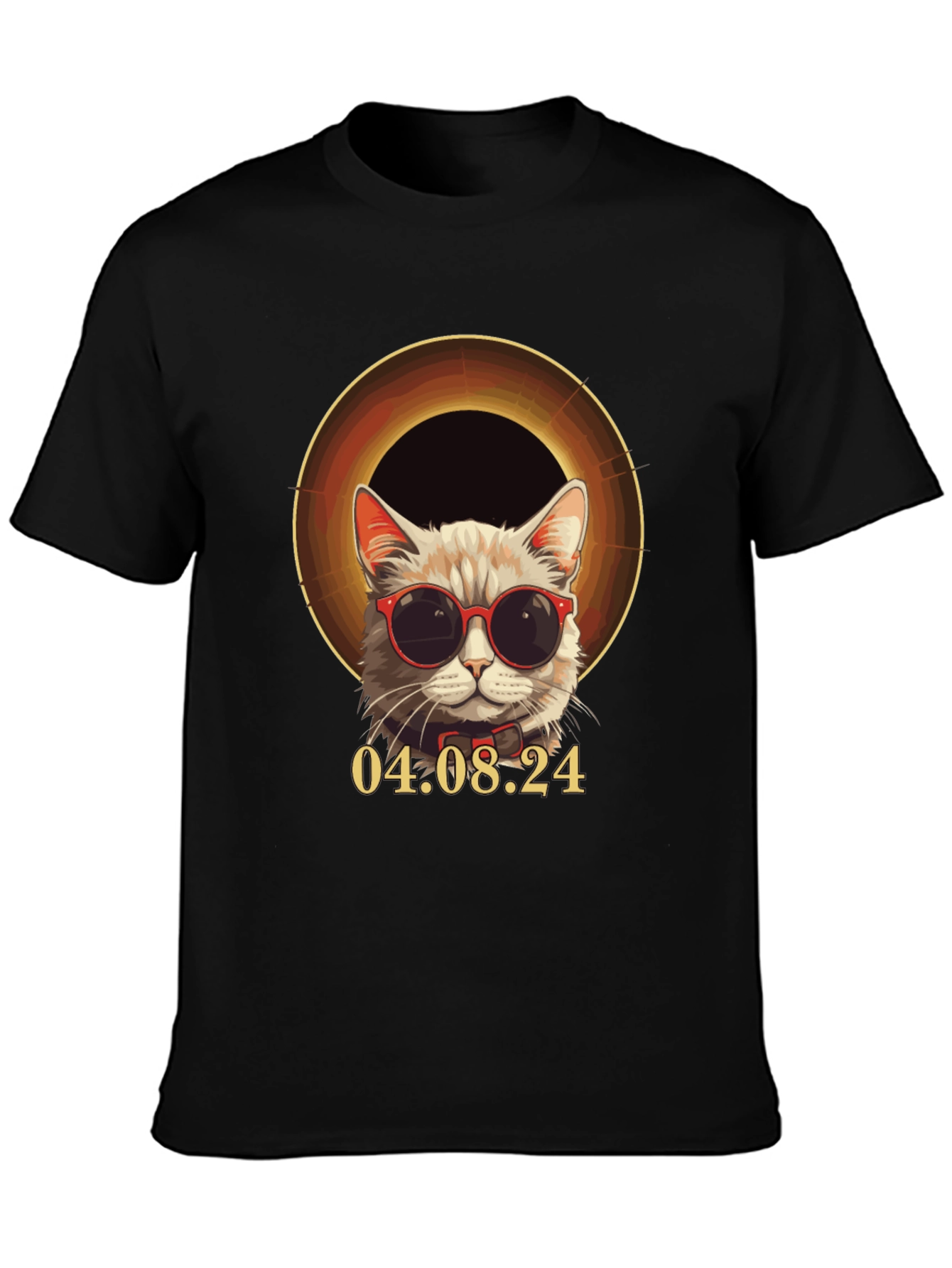 Cool Cat Solar Eclipse T-Shirt - August 4 2024