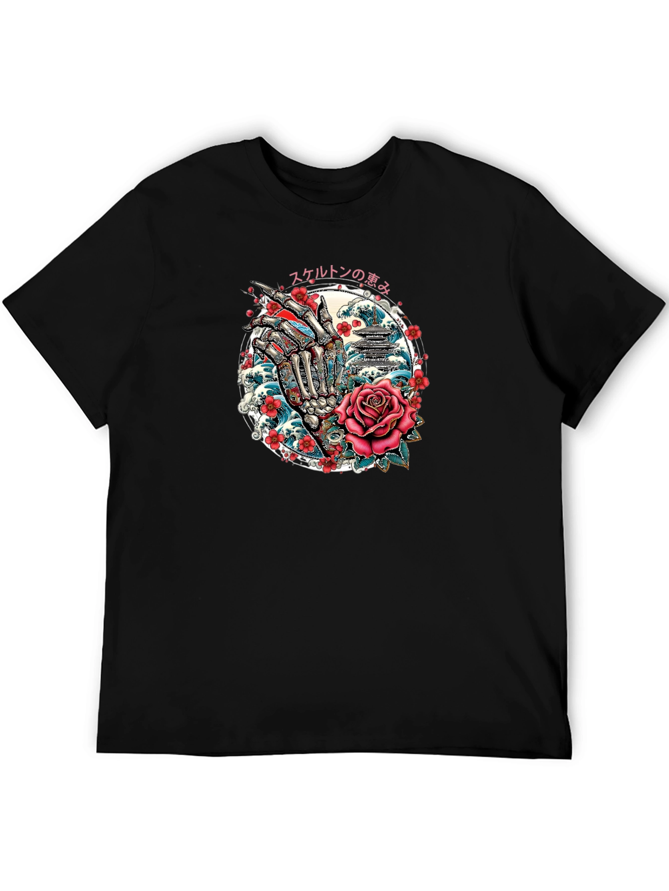 Skeleton Hand Rose Graphic Tee