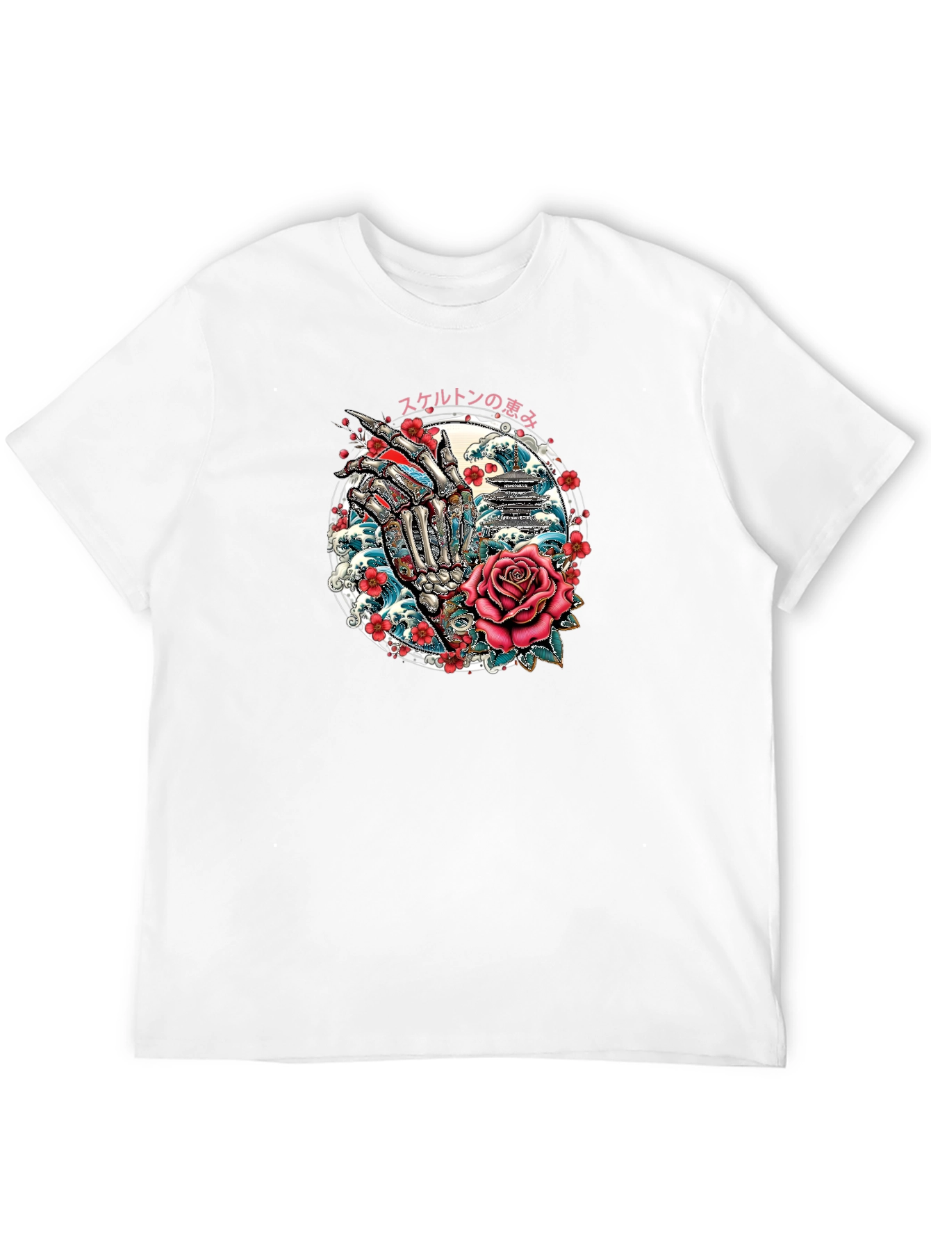 Skeleton Hand Rose Graphic Tee