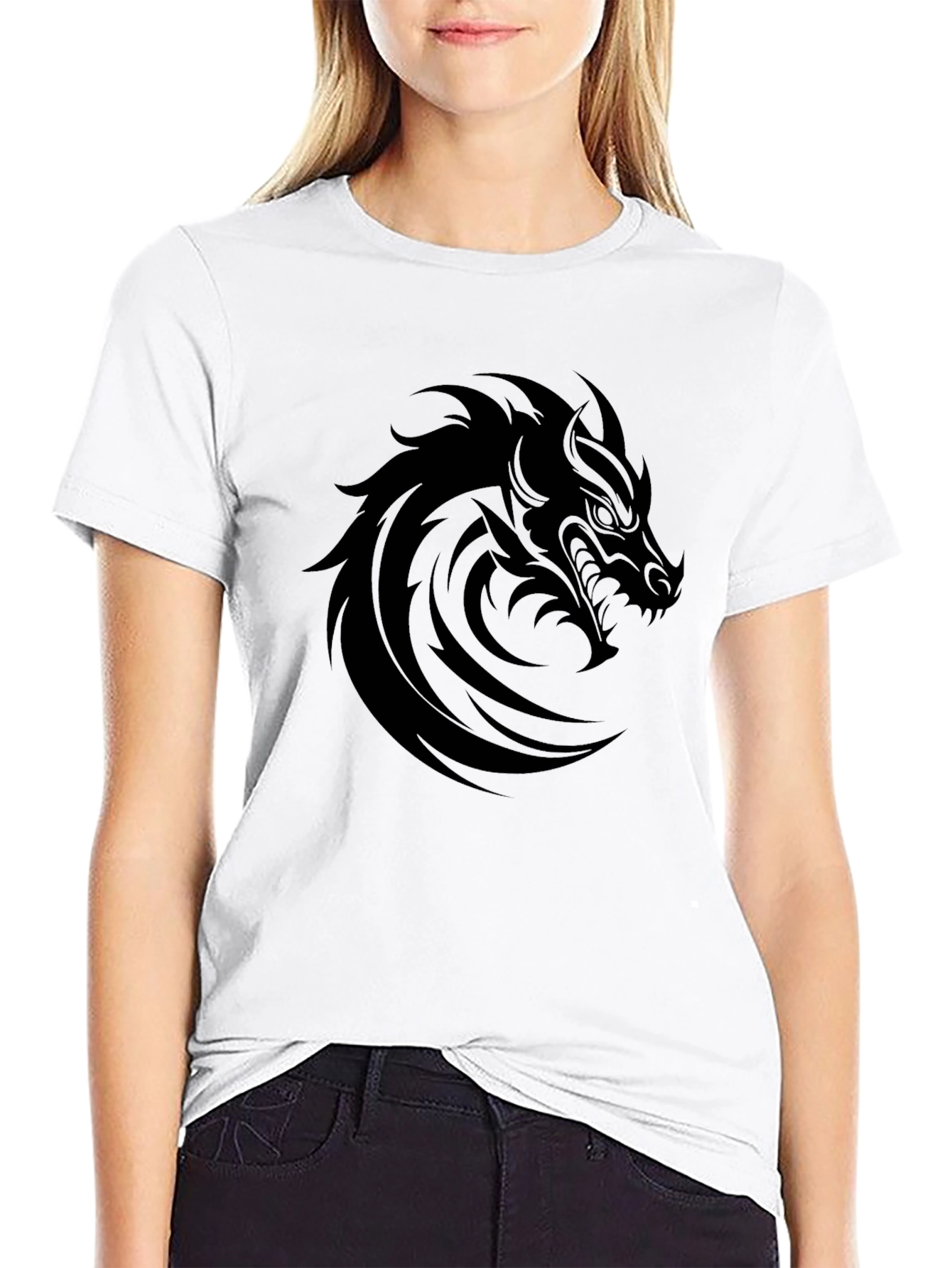 Mens Black Dragon Graphic T-Shirt