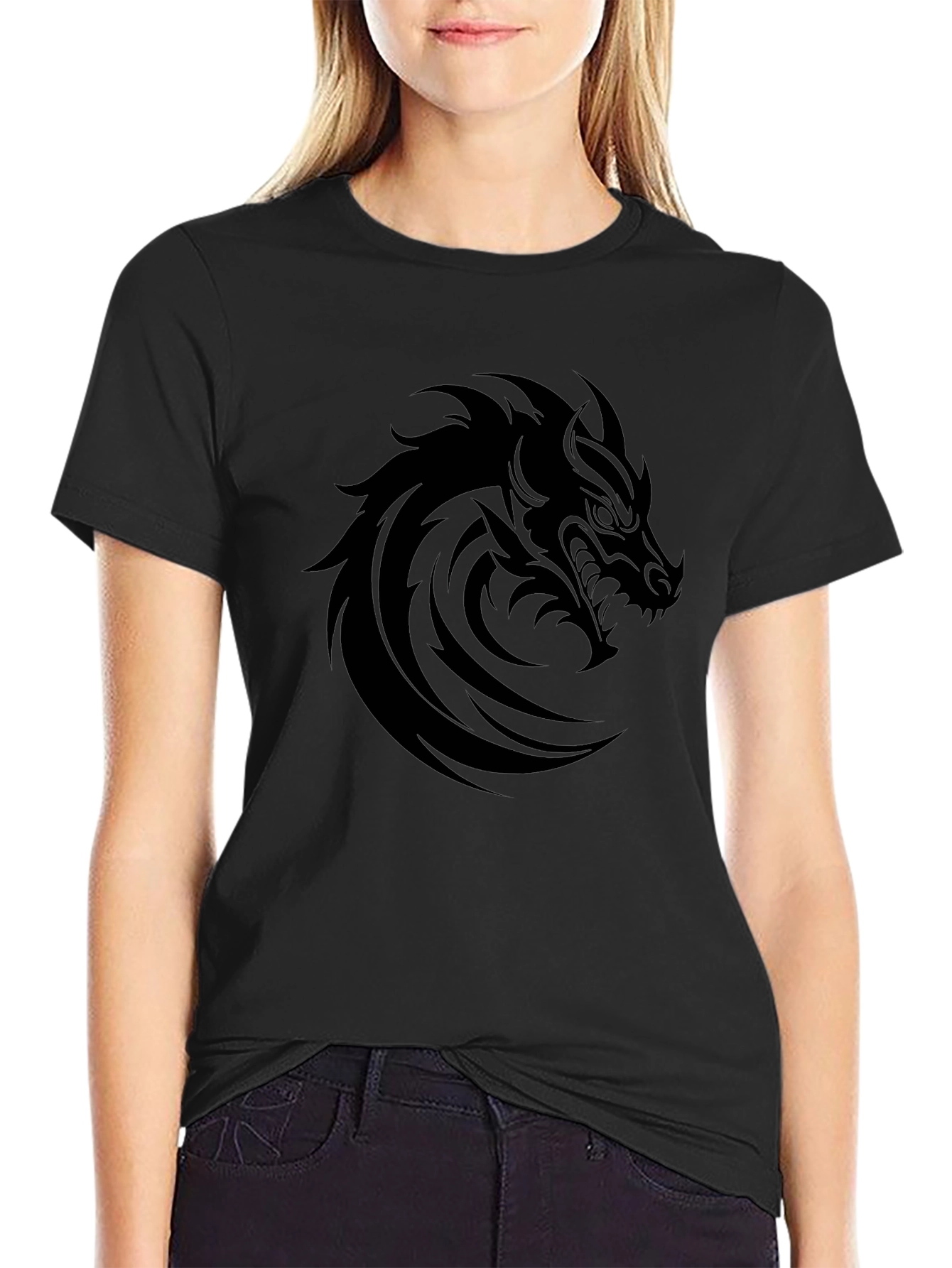 Mens Black Dragon Graphic T-Shirt
