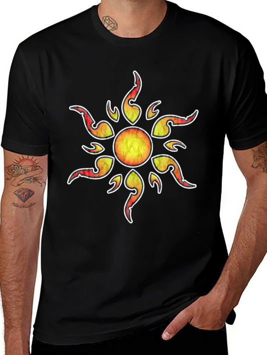Sun Graphic Print Black T-Shirt
