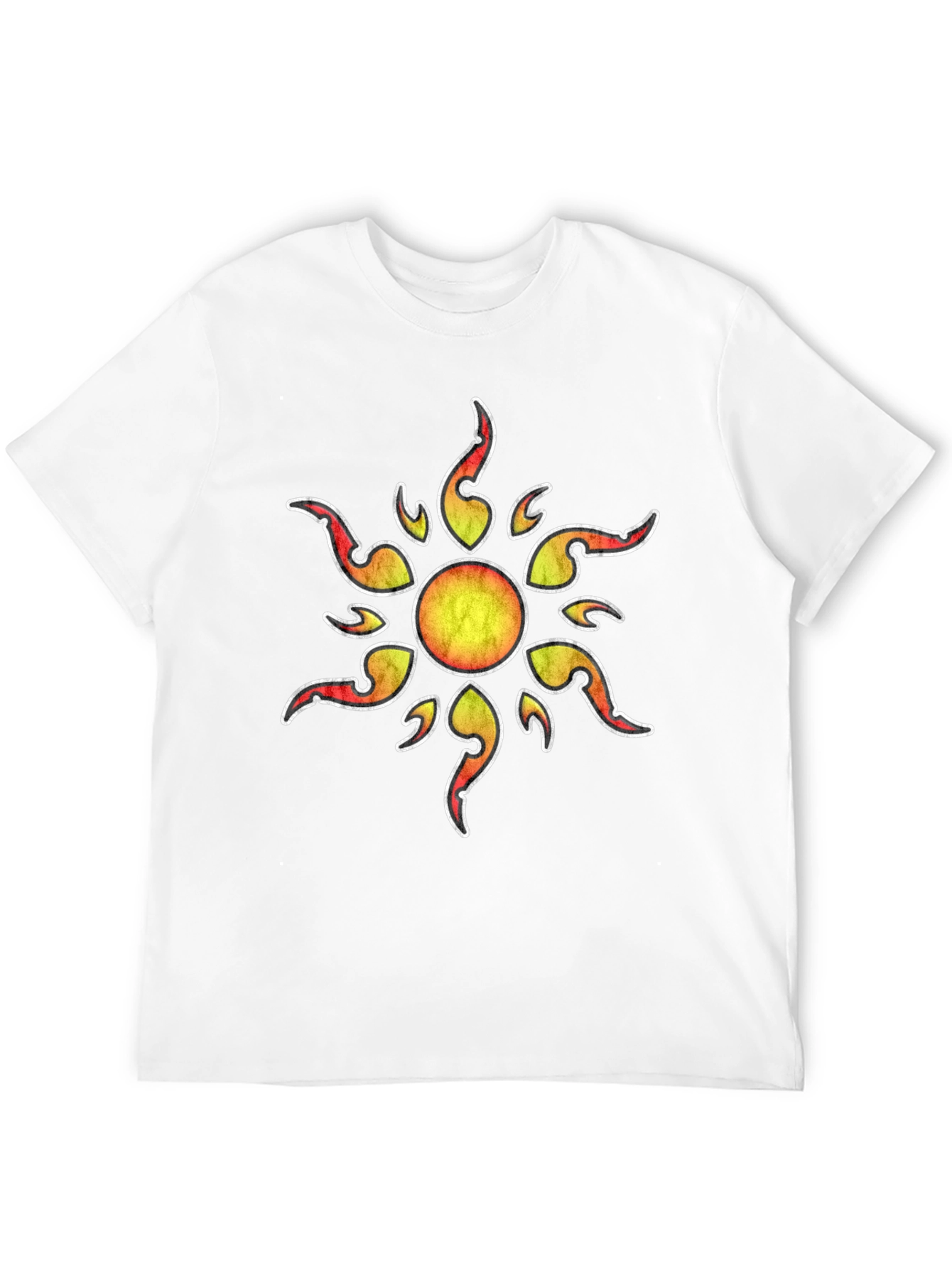 Sun Graphic Print Black T-Shirt
