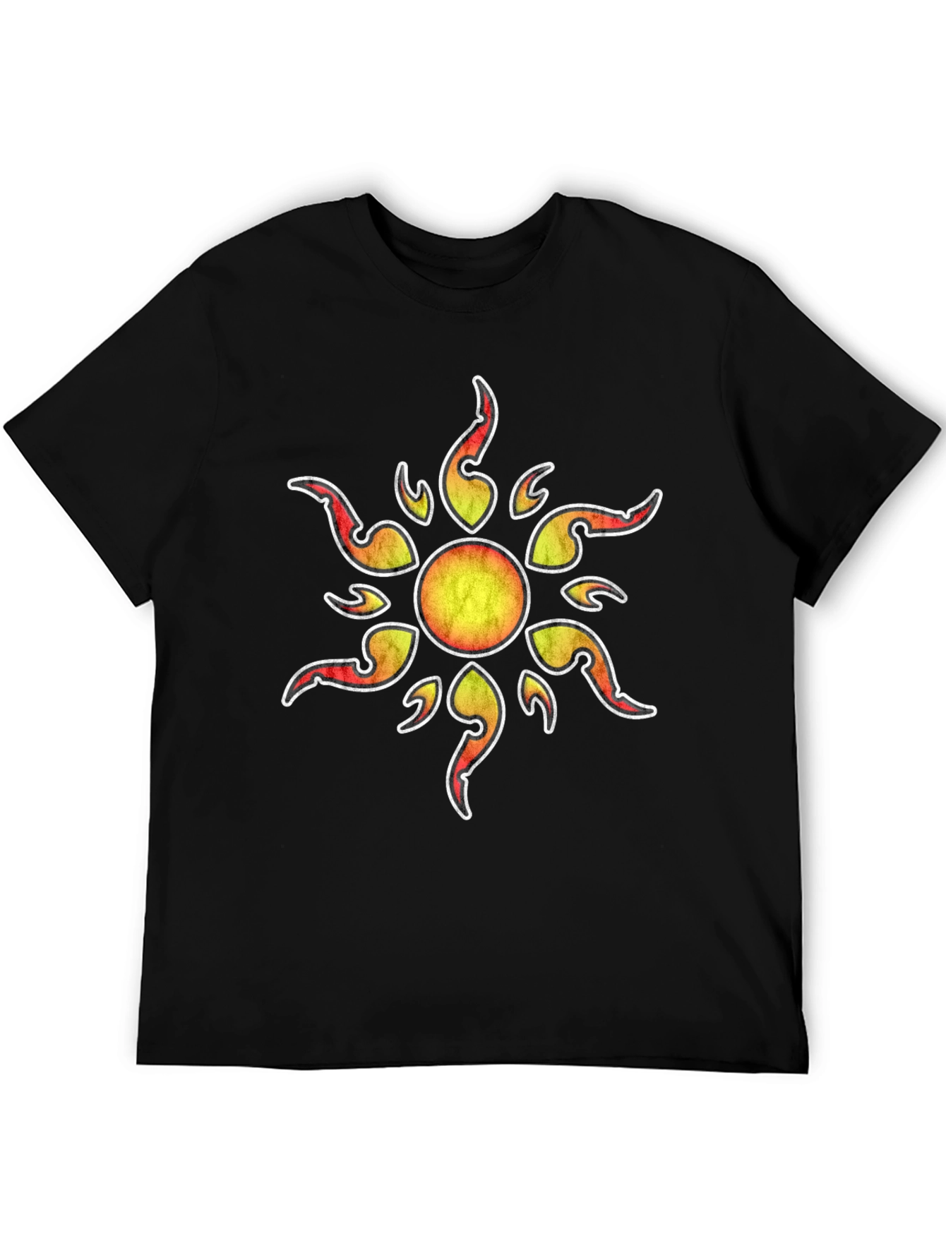 Sun Graphic Print Black T-Shirt