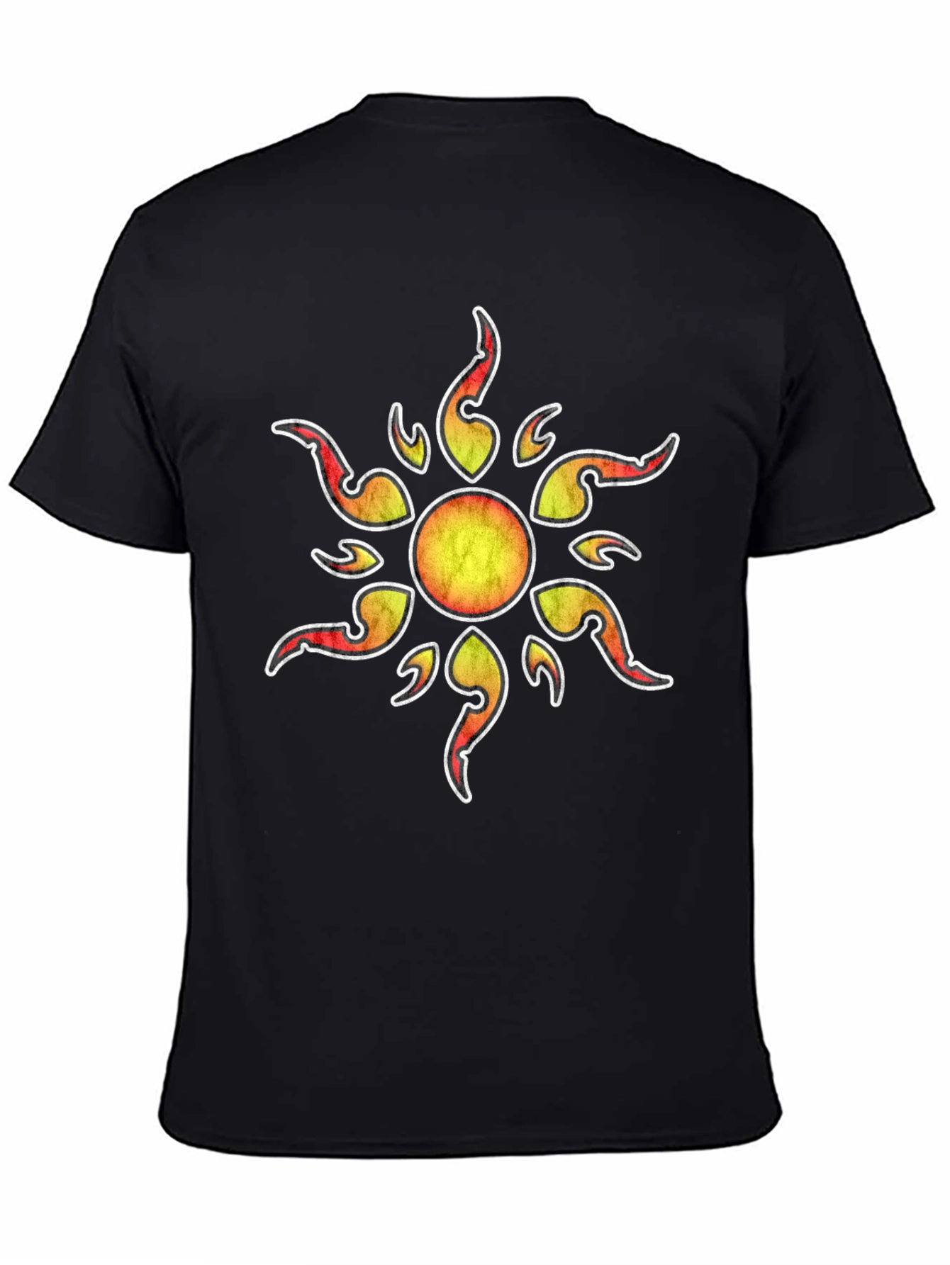 Sun Graphic Print Black T-Shirt
