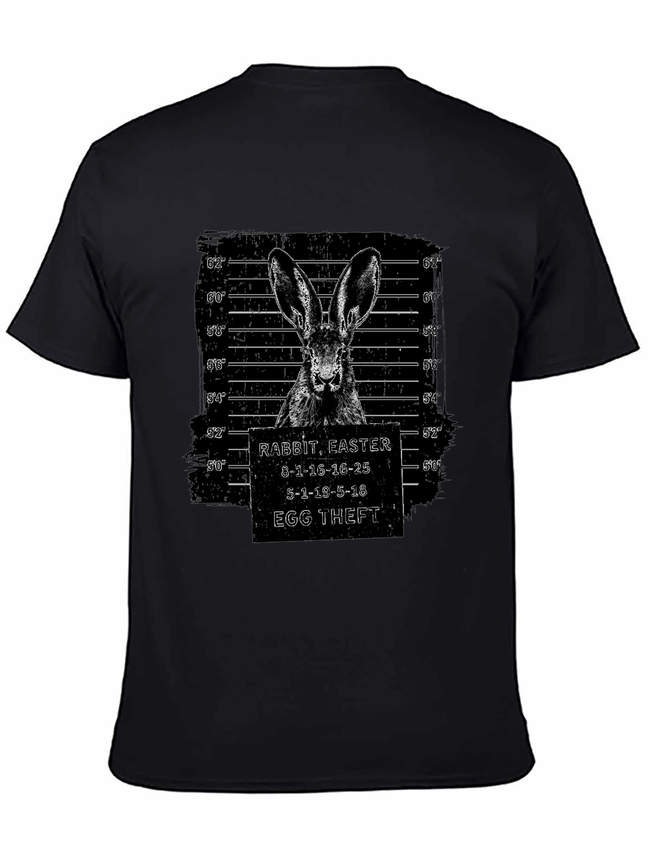 Rabbit Easter Egg Theft T-Shirt Funny Mugshot