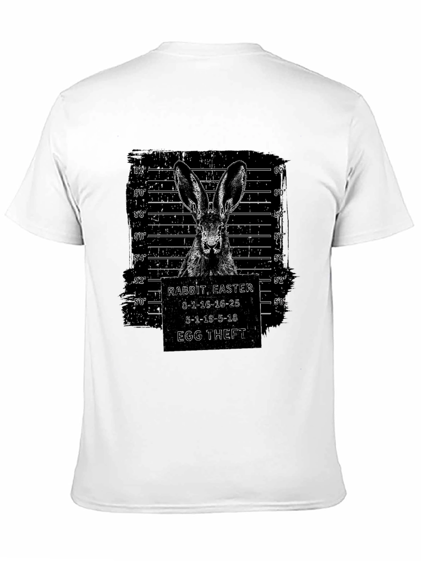 Rabbit Easter Egg Theft T-Shirt Funny Mugshot