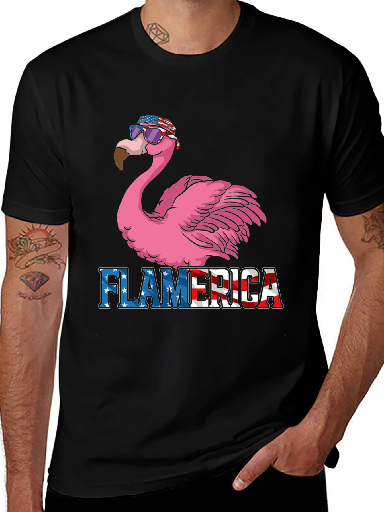 Flamerica Patriotic Flamingo T-Shirt