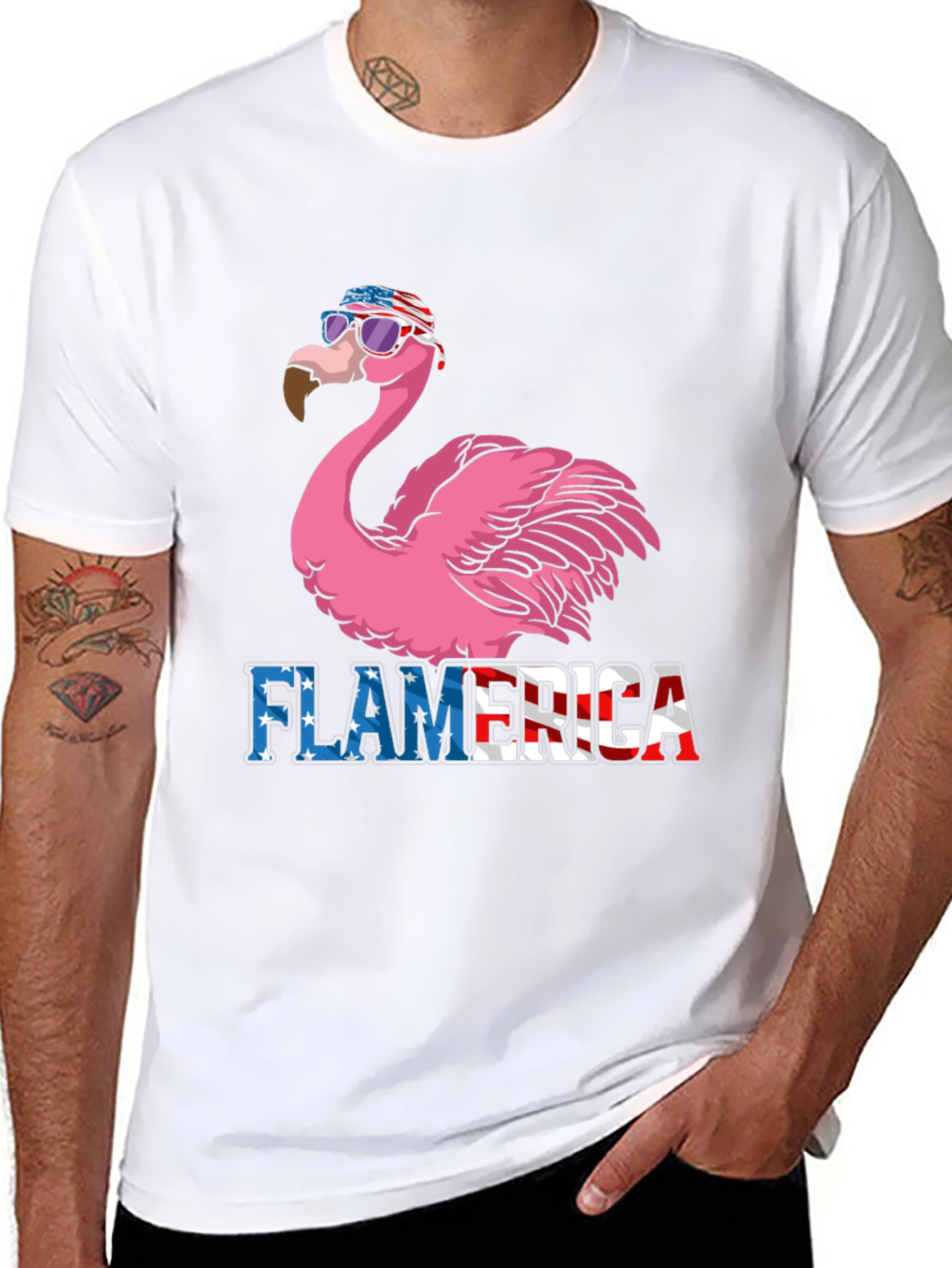 Flamerica Patriotic Flamingo T-Shirt