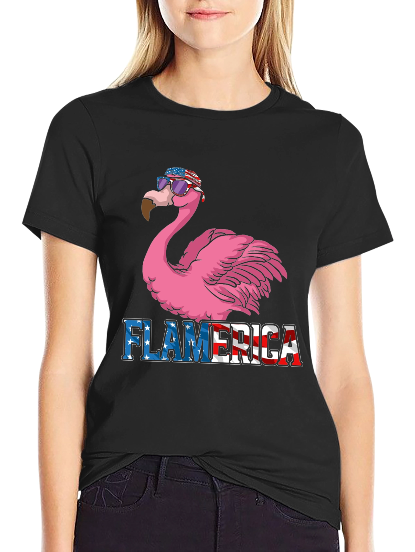 Flamerica Patriotic Flamingo T-Shirt