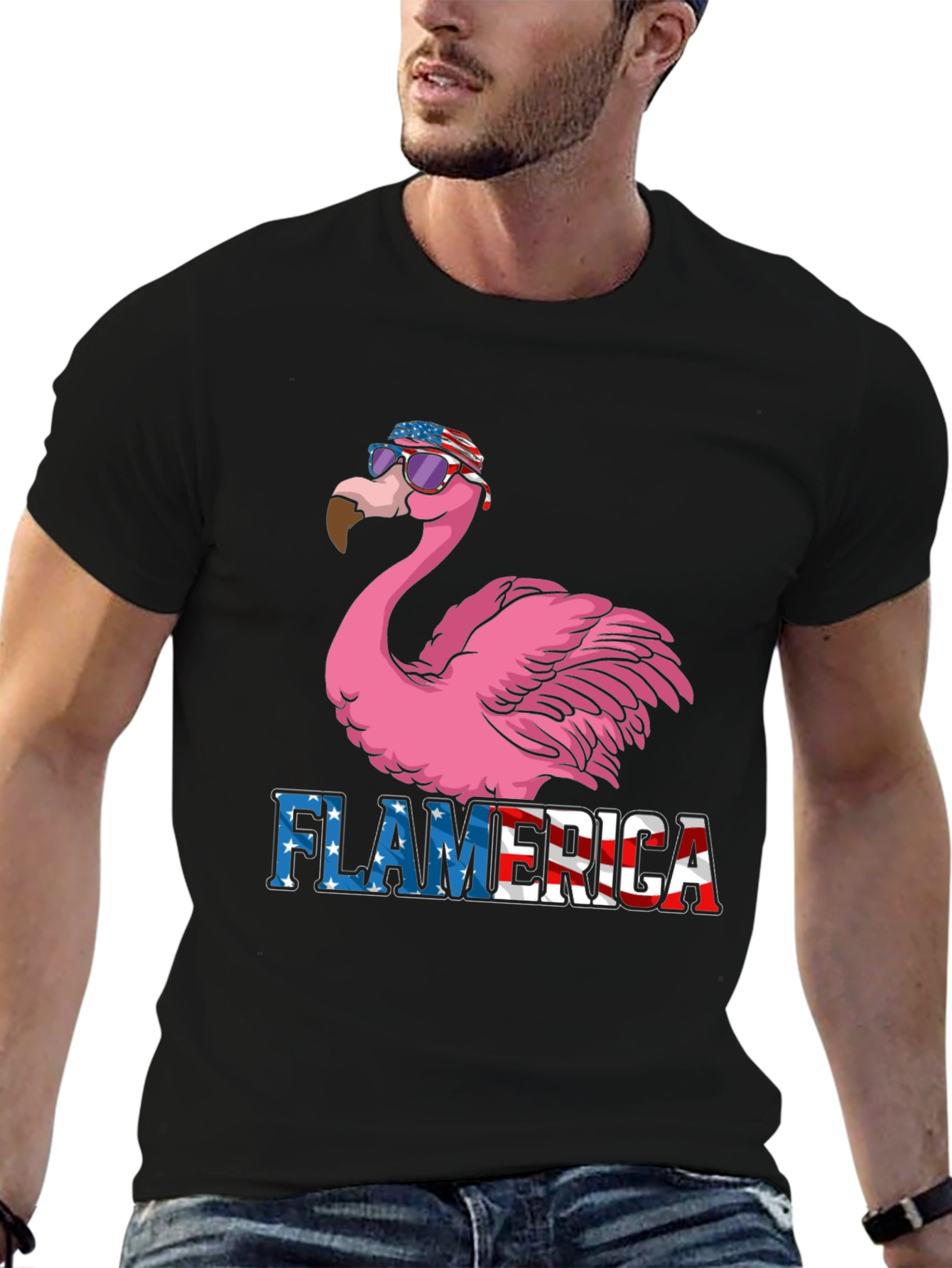 Flamerica Patriotic Flamingo T-Shirt