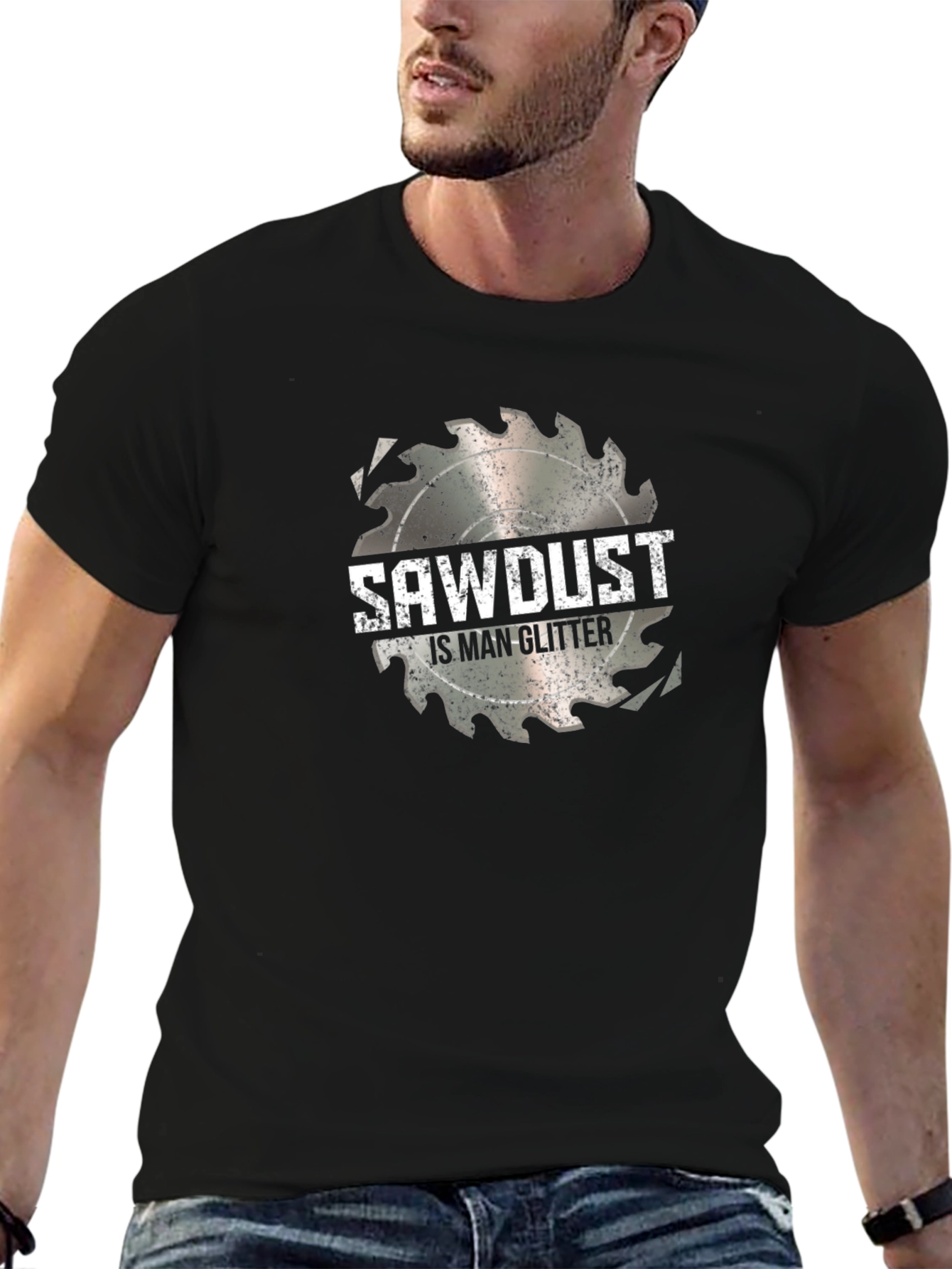 Sawdust is Man Glitter Graphic Tee