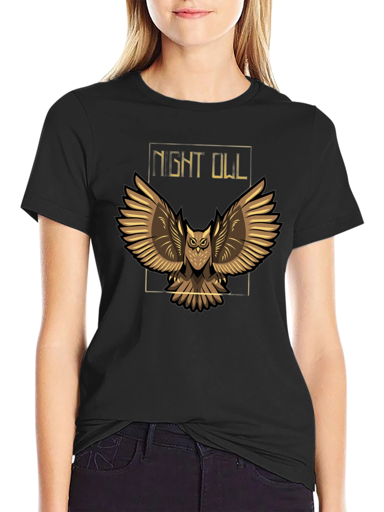 Night Owl Graphic T-Shirt - Black