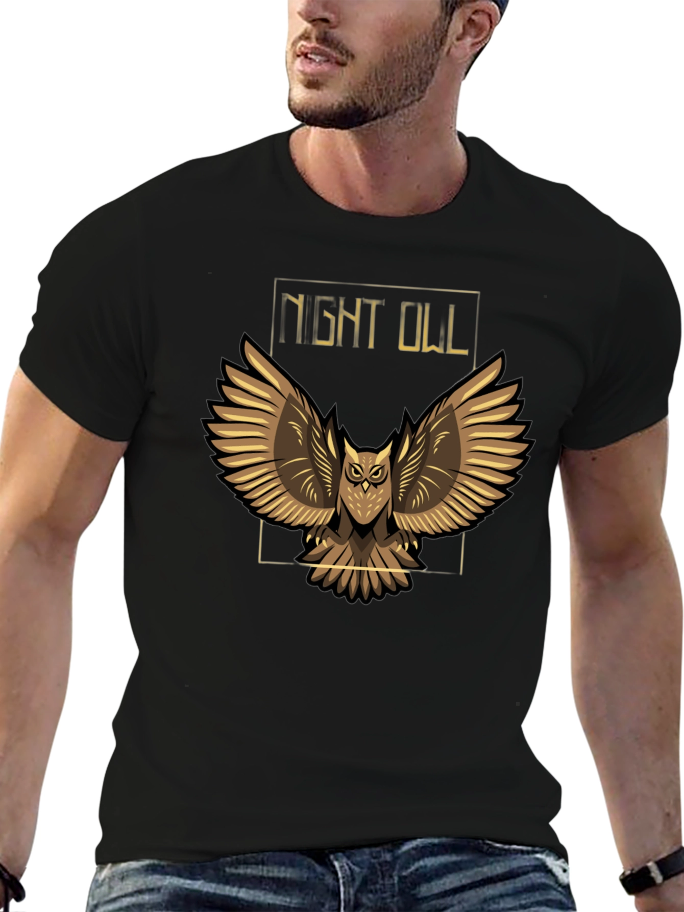 Night Owl Graphic T-Shirt - Black
