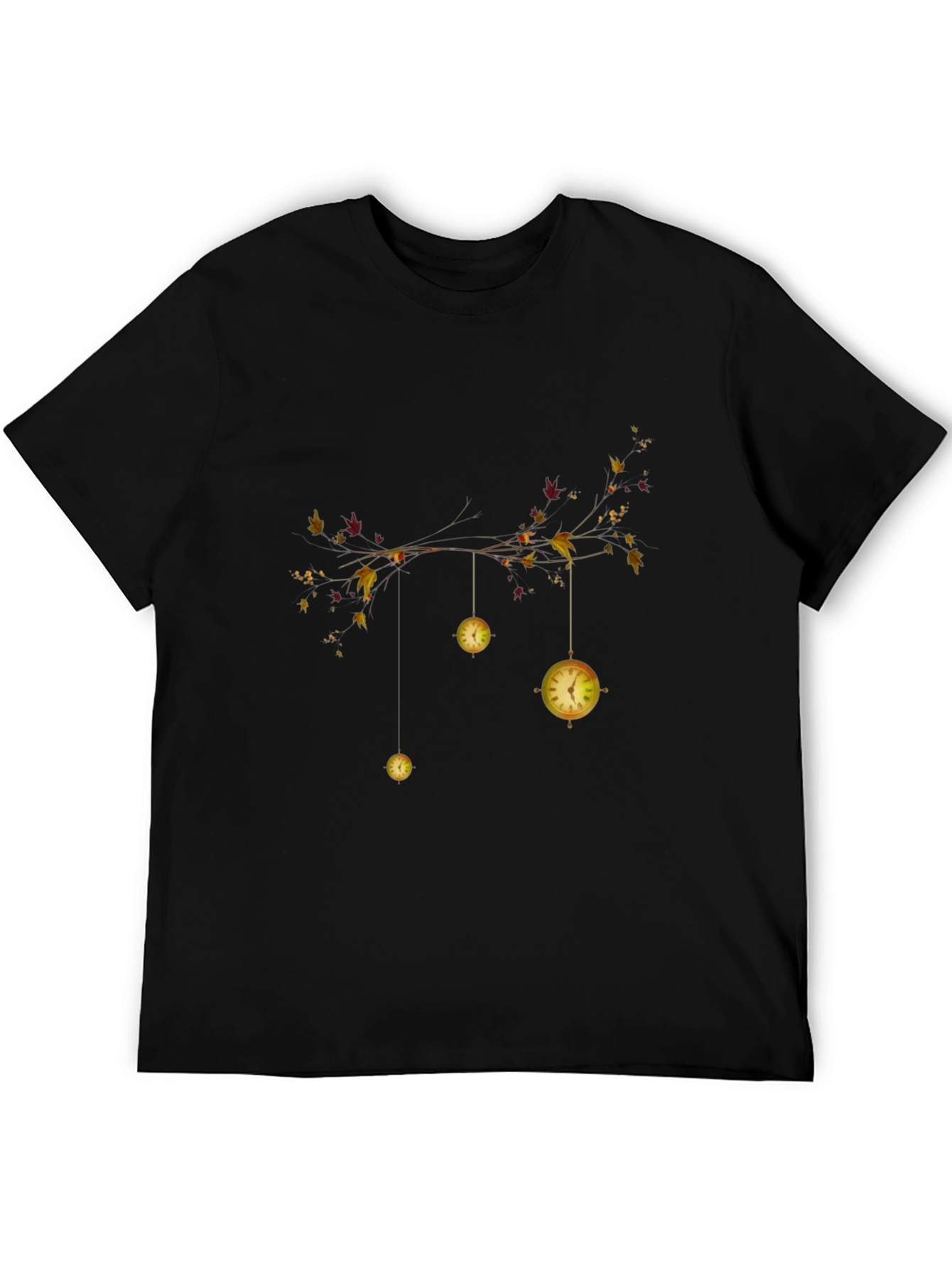 Whimsical Time Branch Black T-Shirt