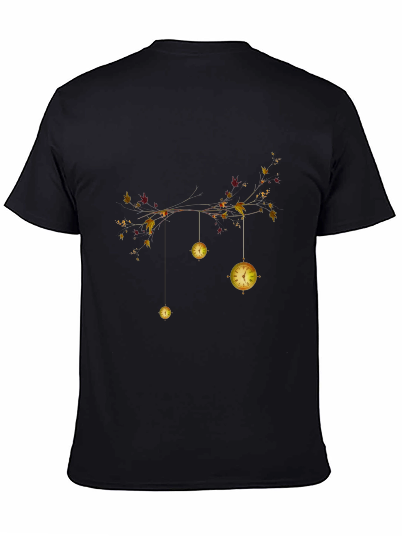 Whimsical Time Branch Black T-Shirt