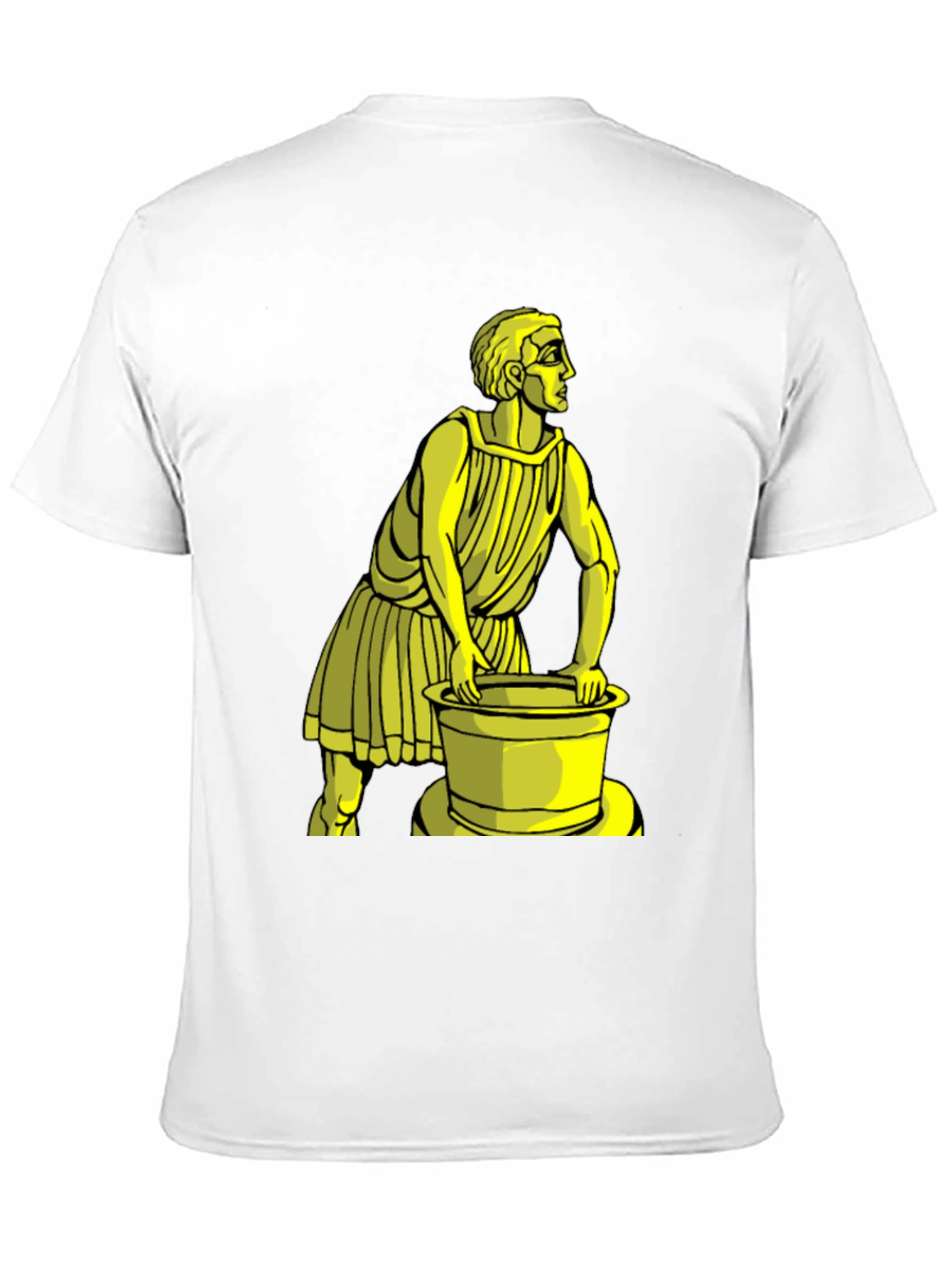 Black T-Shirt with Yellow Ancient Man Graphic