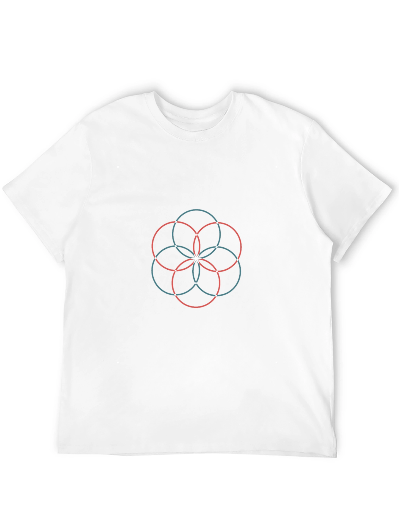 Geometric Circle Pattern Black T-Shirt