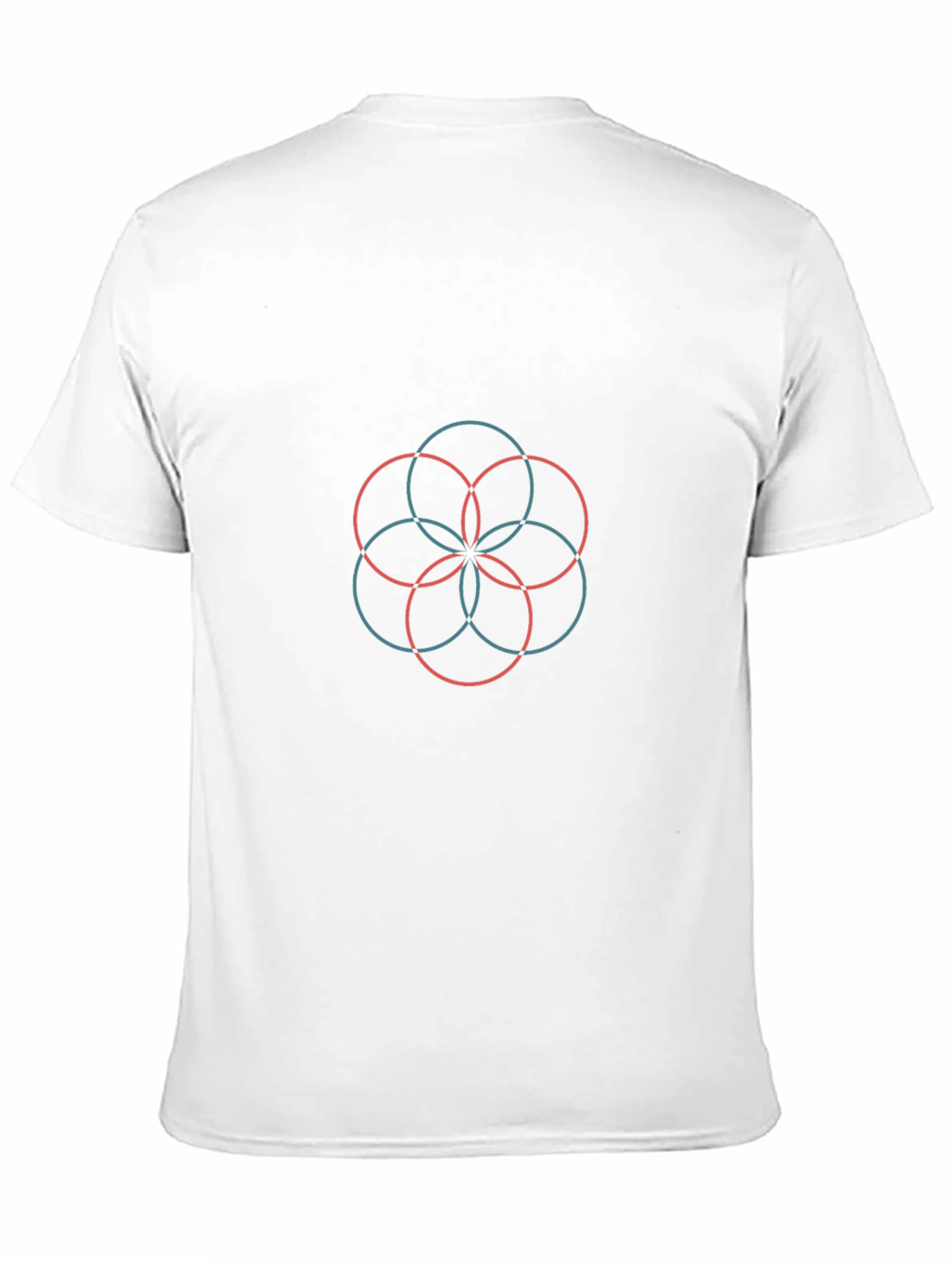 Geometric Circle Pattern Black T-Shirt