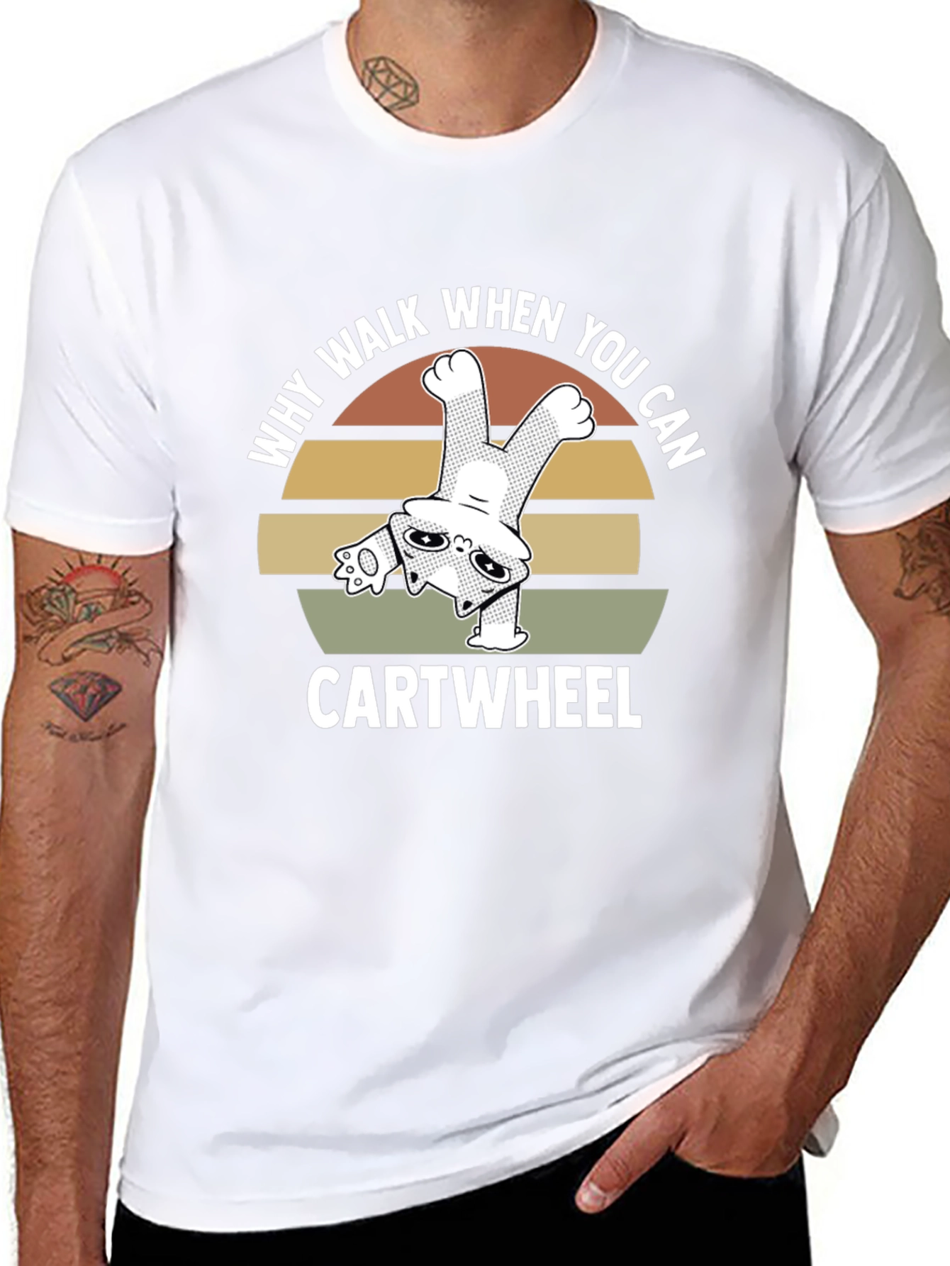 Why Walk When You Can Cartwheel Cat T-Shirt