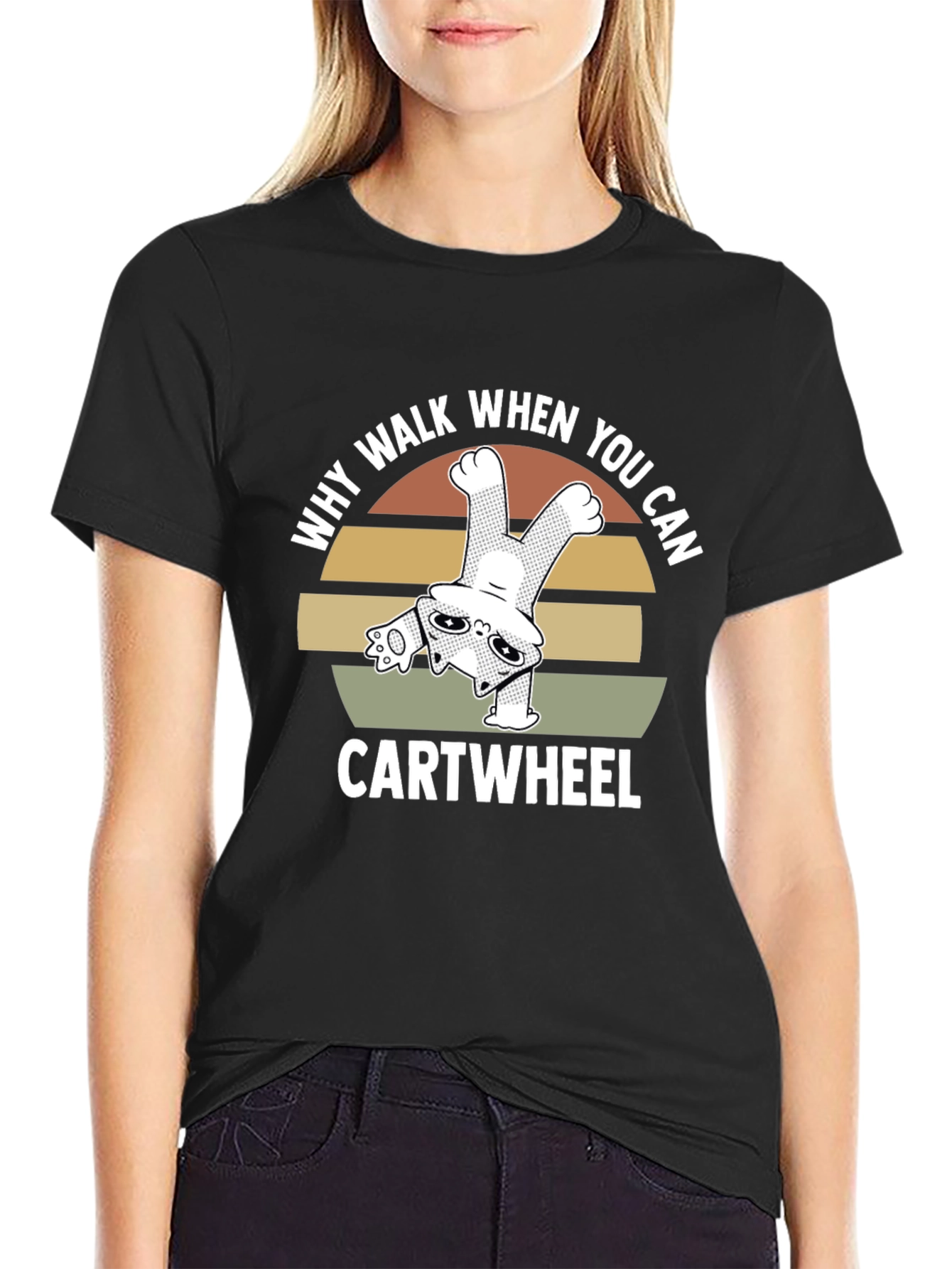 Why Walk When You Can Cartwheel Cat T-Shirt