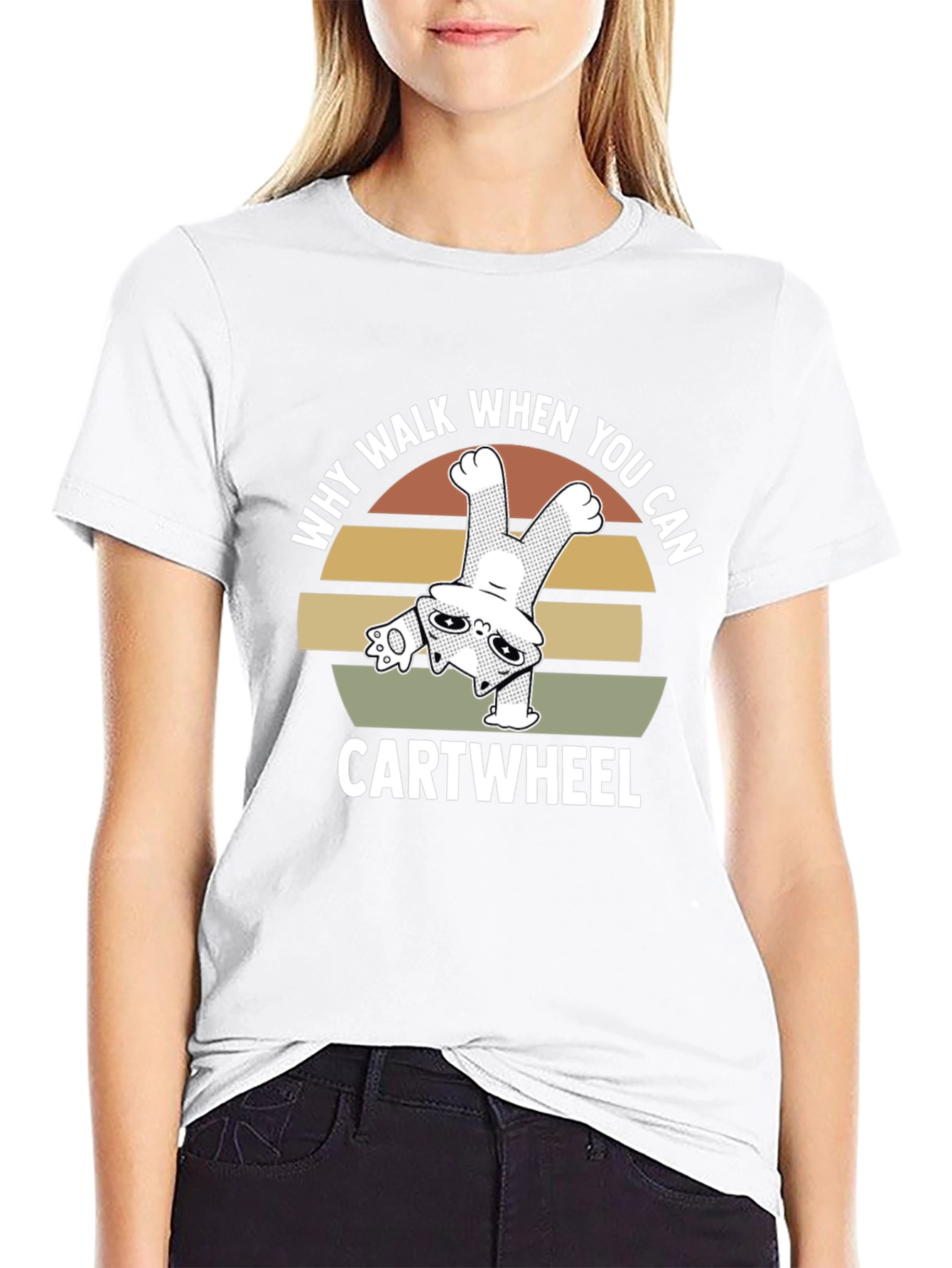 Why Walk When You Can Cartwheel Cat T-Shirt