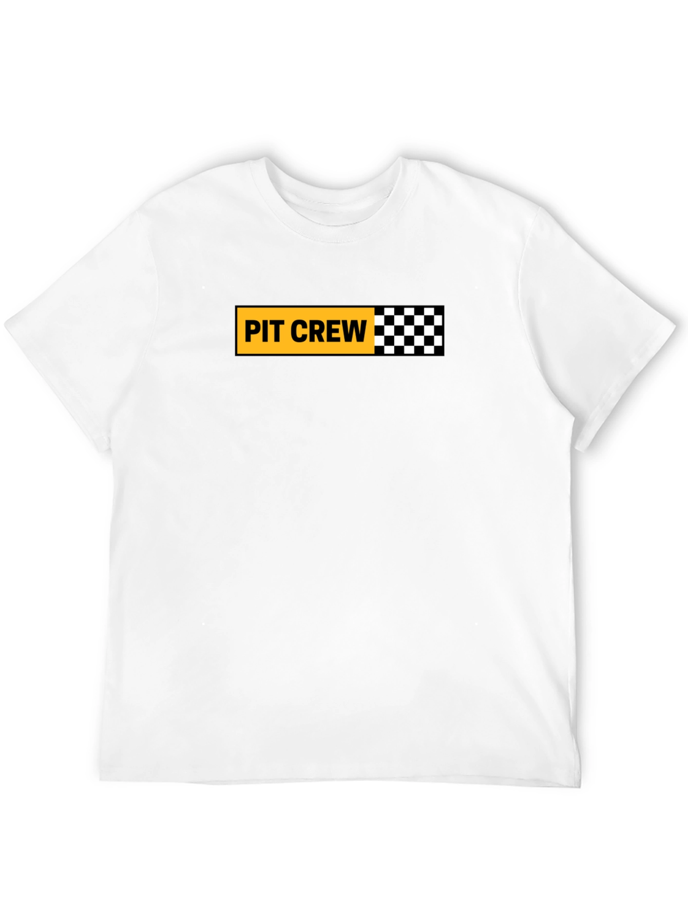 Pit Crew Checkered Flag Graphic Tee - Black