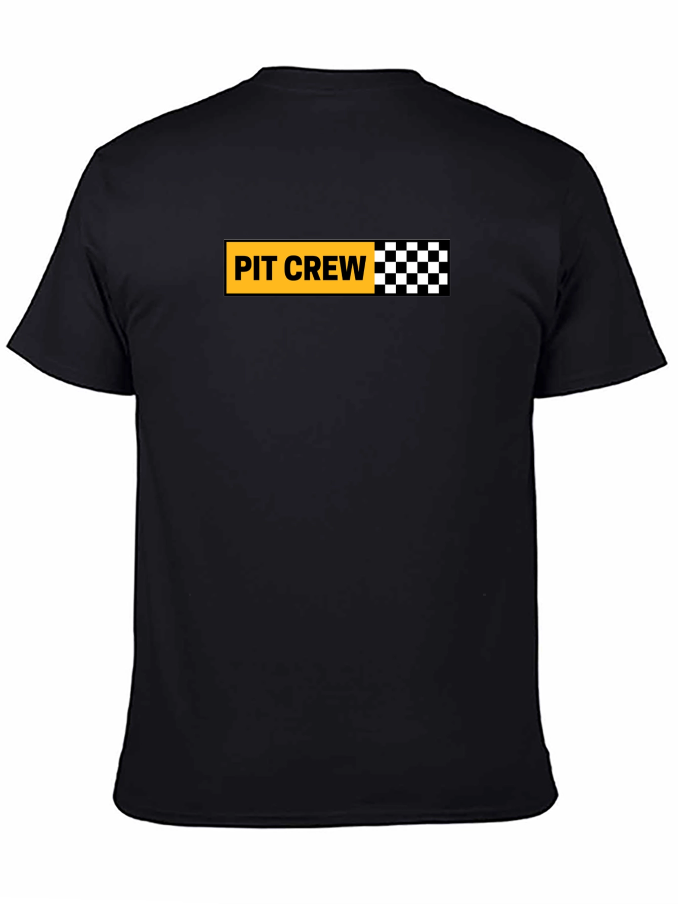 Pit Crew Checkered Flag Graphic Tee - Black