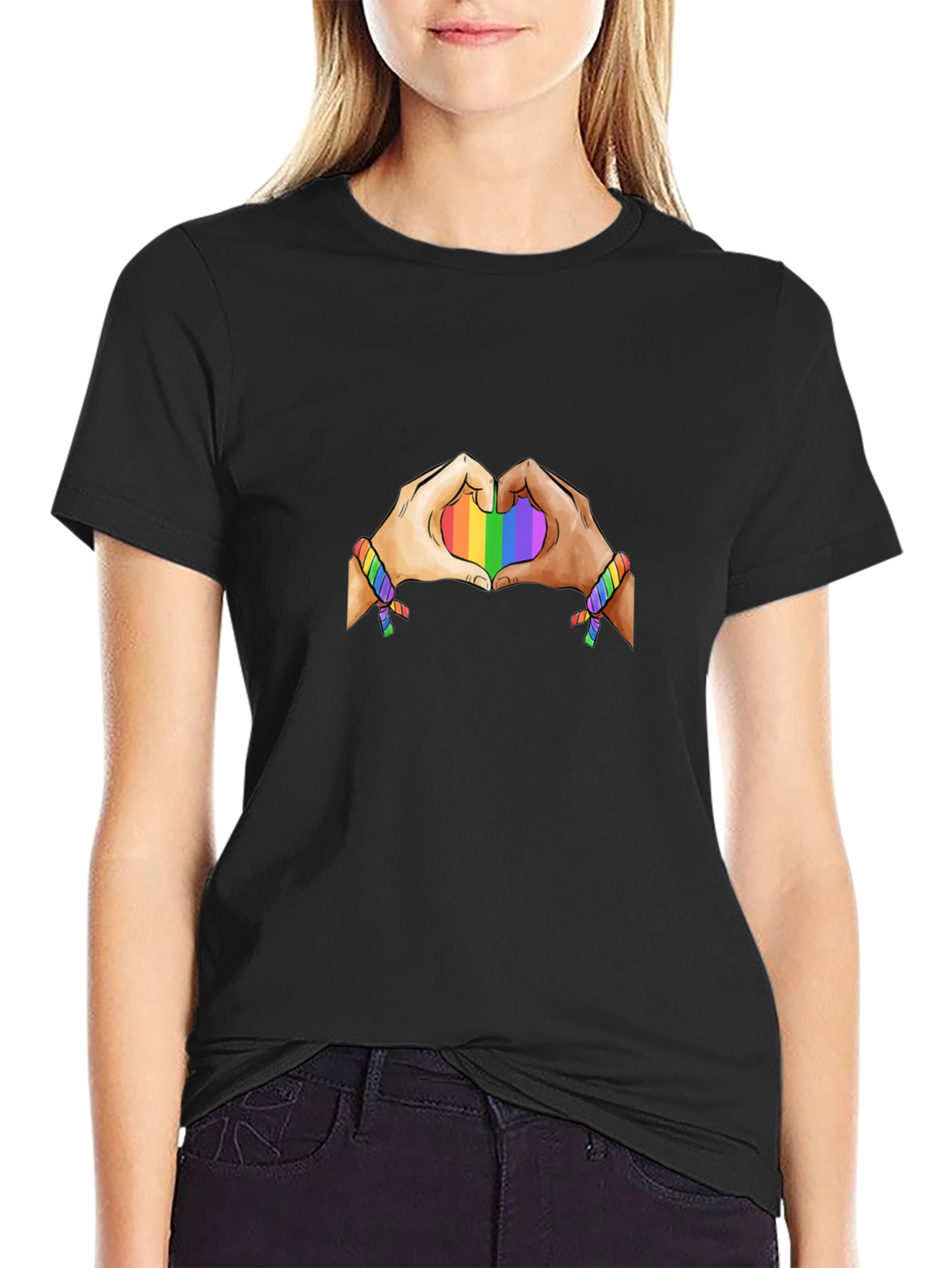 Pride Heart Hands T-Shirt - Black