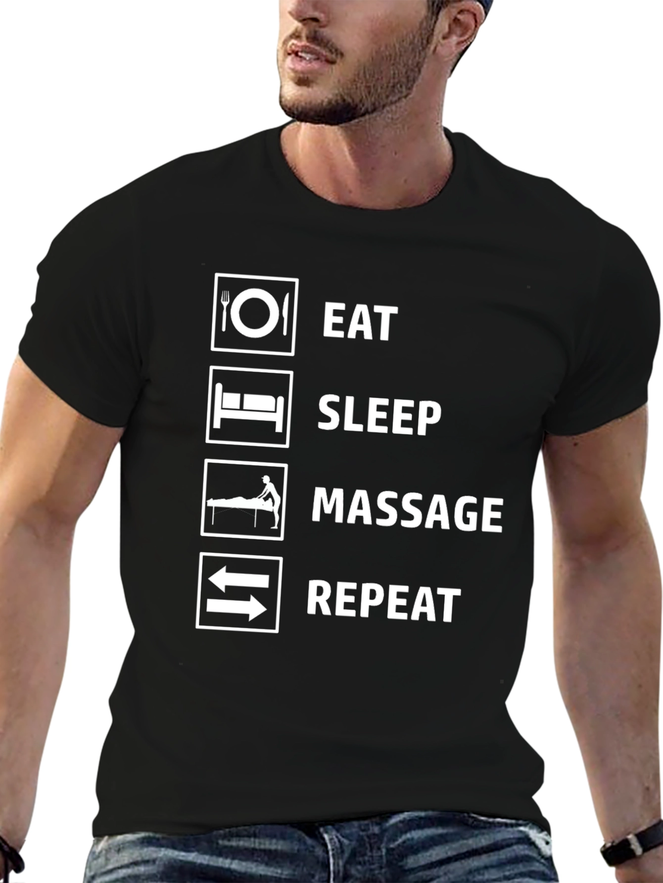 Eat Sleep Massage Repeat Funny T-Shirt