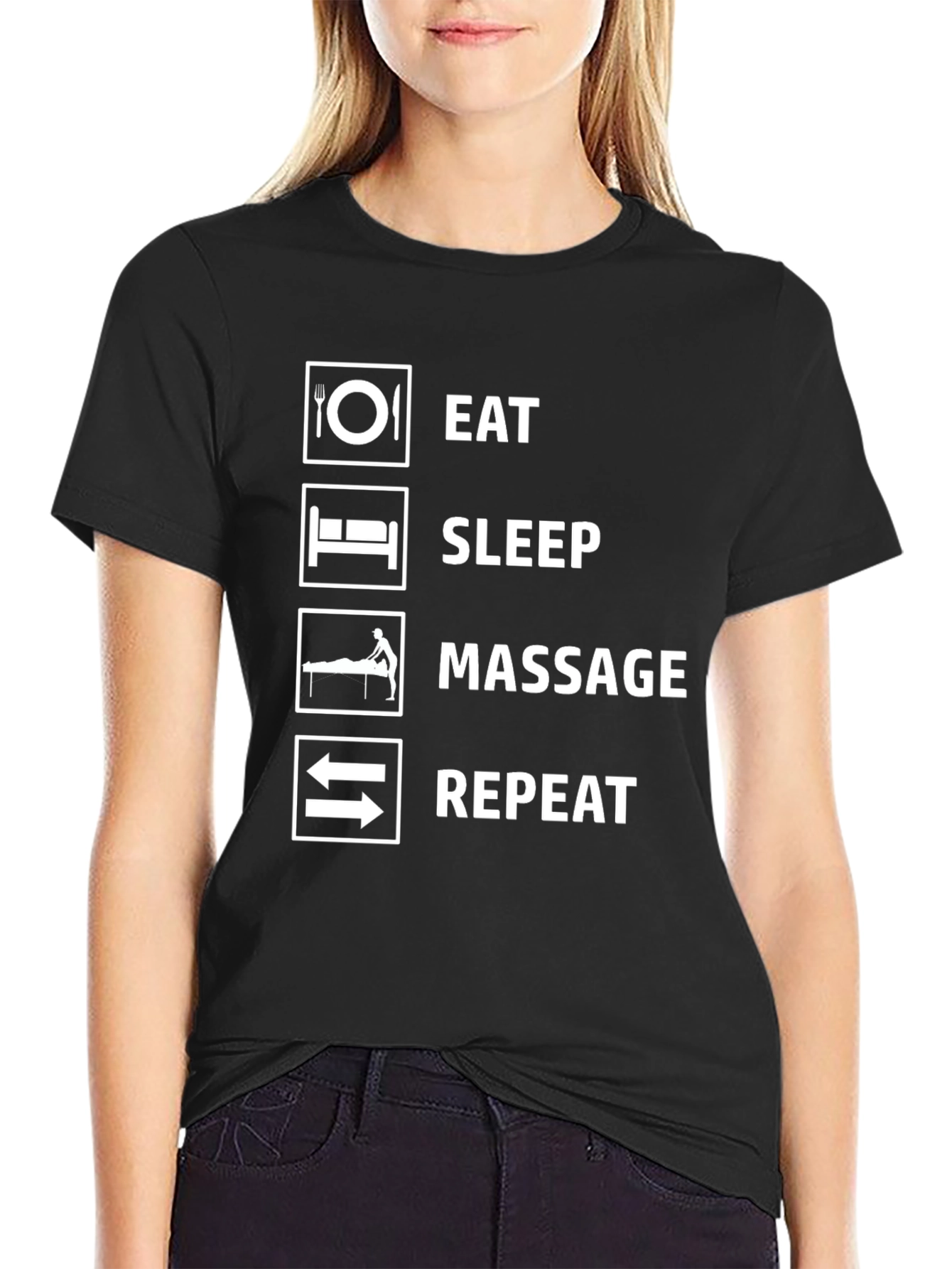 Eat Sleep Massage Repeat Funny T-Shirt