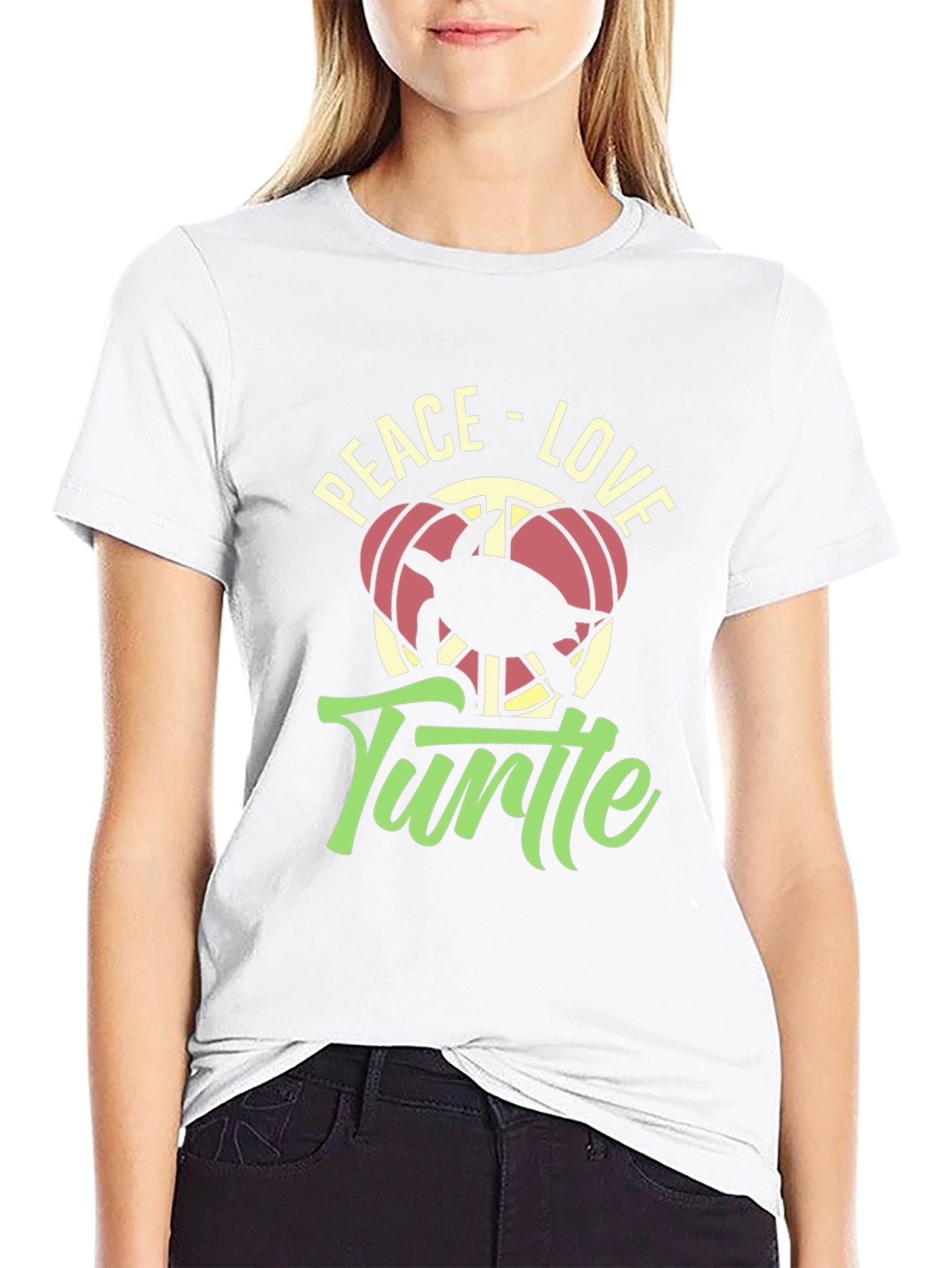 Peace Love Turtle Graphic T-Shirt