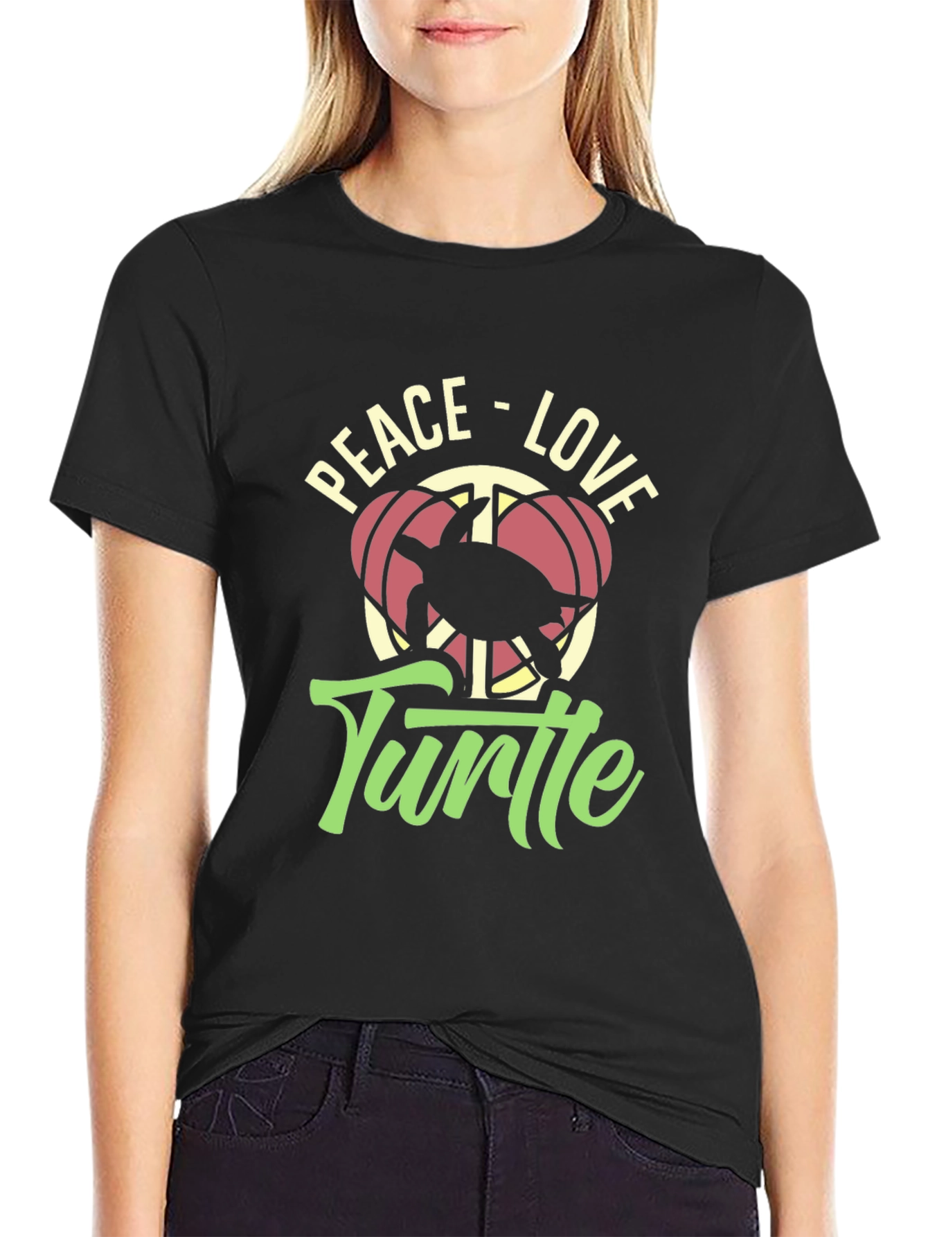 Peace Love Turtle Graphic T-Shirt
